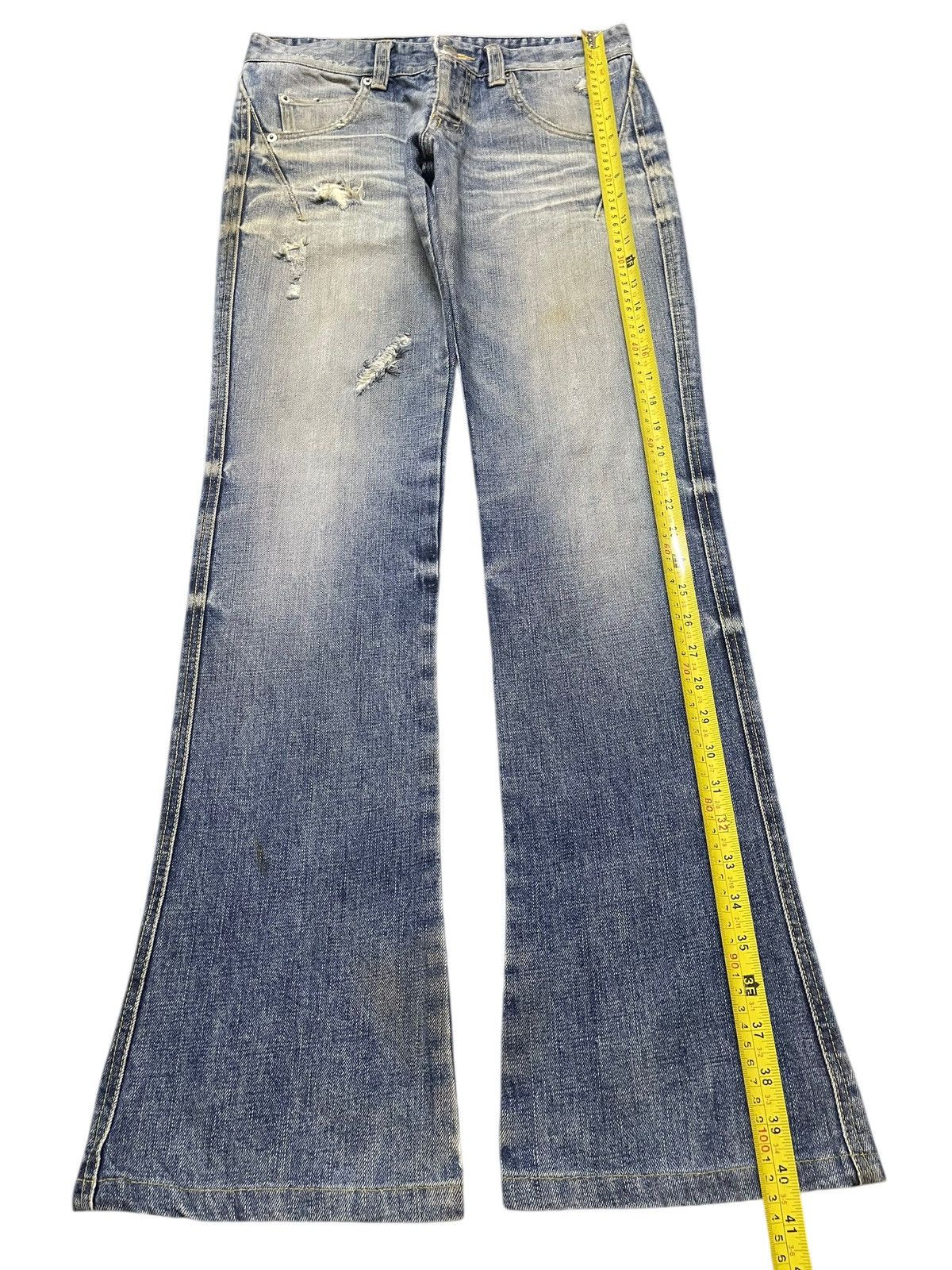 If Six Was Nine Vintage Japanese Brand Faded Wash Style Distress Flare Jeans Size US 30 / EU 46 - 12 Thumbnail