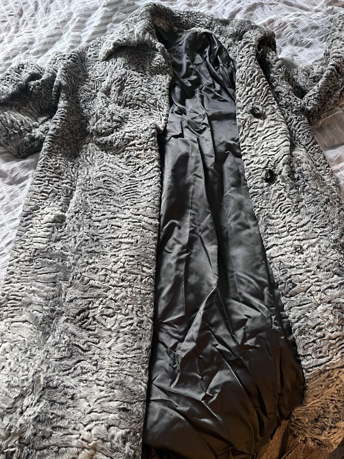 image of Han Kjobenhavn x Vintage Russian Shuba Astrakhan Coat in Grey, Women's