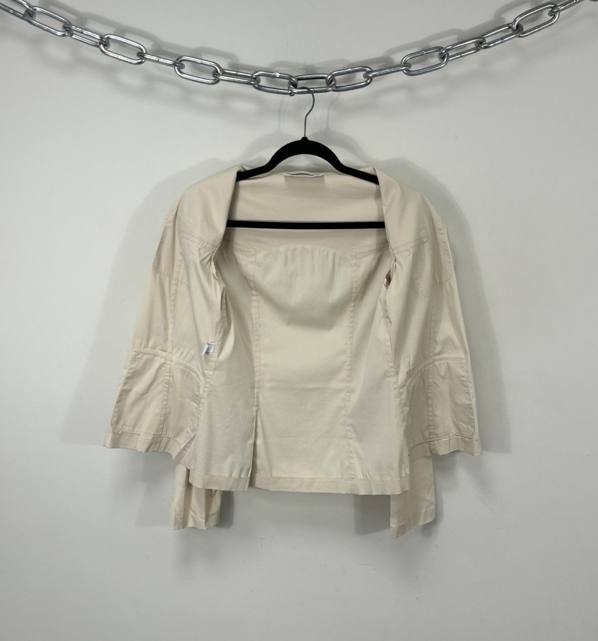 Prada Prada Women’s Cream Multipocket Cotton Nylon Collared Jacket Size M / US 6-8 / IT 42-44 - 2 Thumbnail