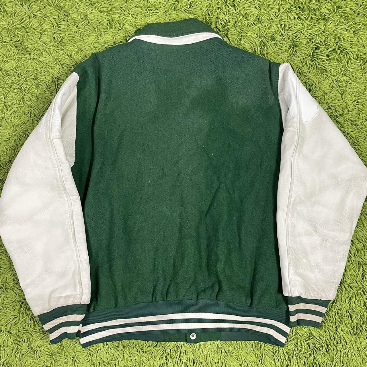 Vintage Vintage Varsity Wool Genuine Leather Jacket Size US L / EU 52-54 / 3 - 7 Thumbnail