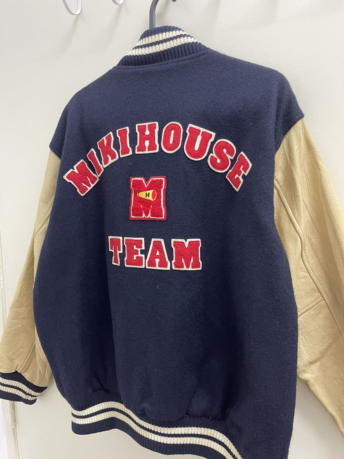 Vintage Vtg Miki House Wool Leather Varsity Jacket Size US M / EU 48-50 / 2 - 5 Thumbnail
