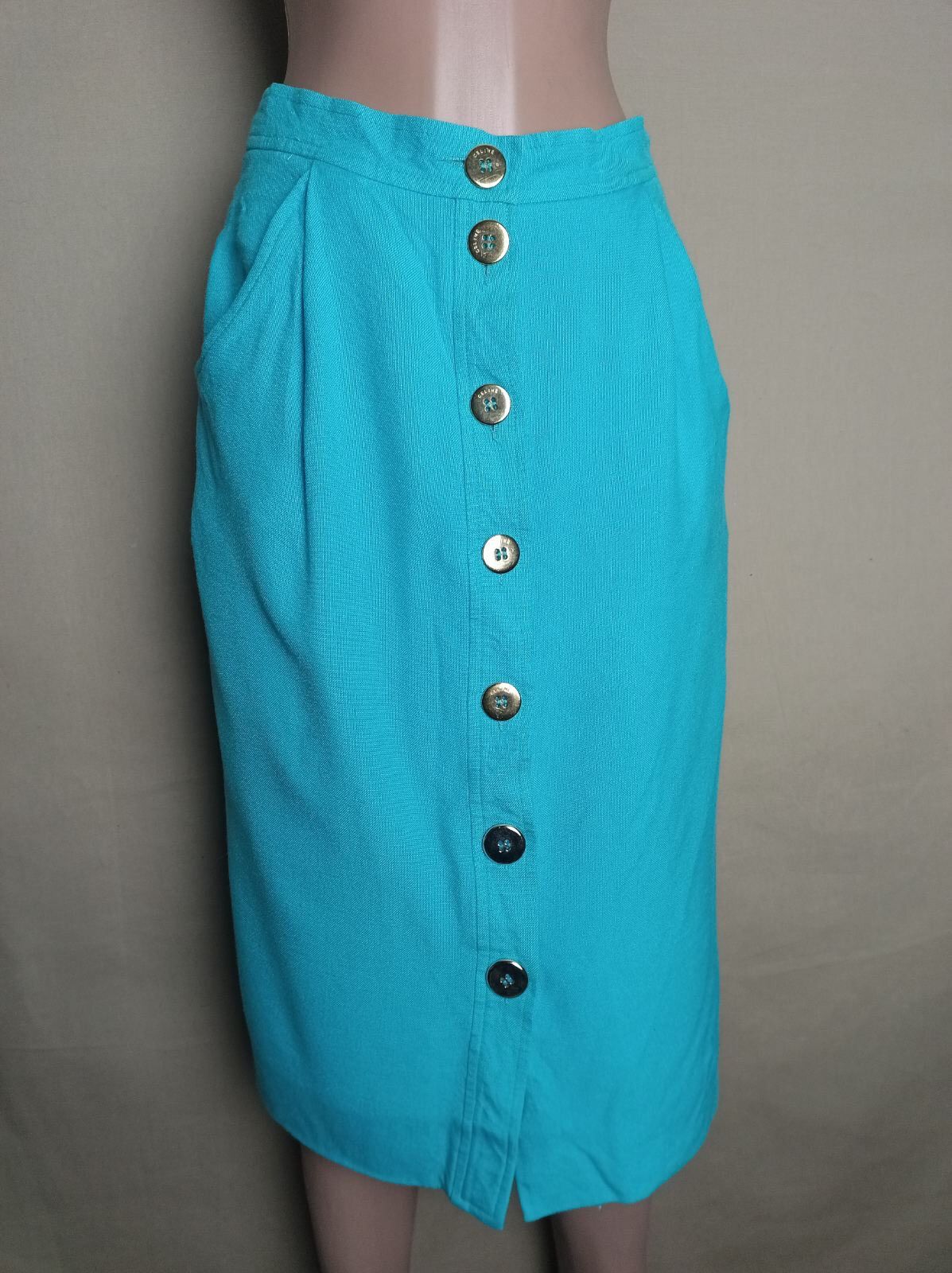 Celine × Vintage CELINE Paris Vintage 1980’s Wool Skirt Classic Blue Size 28" / US 6 / IT 42 - 2 Thumbnail