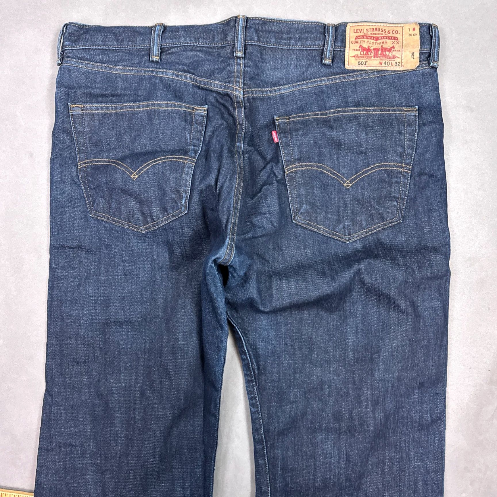 Levi's Levi's 501 Jeans Mens 40x32 Blue Button Fly Faded Denim Pants Raw Indigo Faded - 501 Series - Regular Size - Jeans Size US 40 / EU 56 - 5 Thumbnail