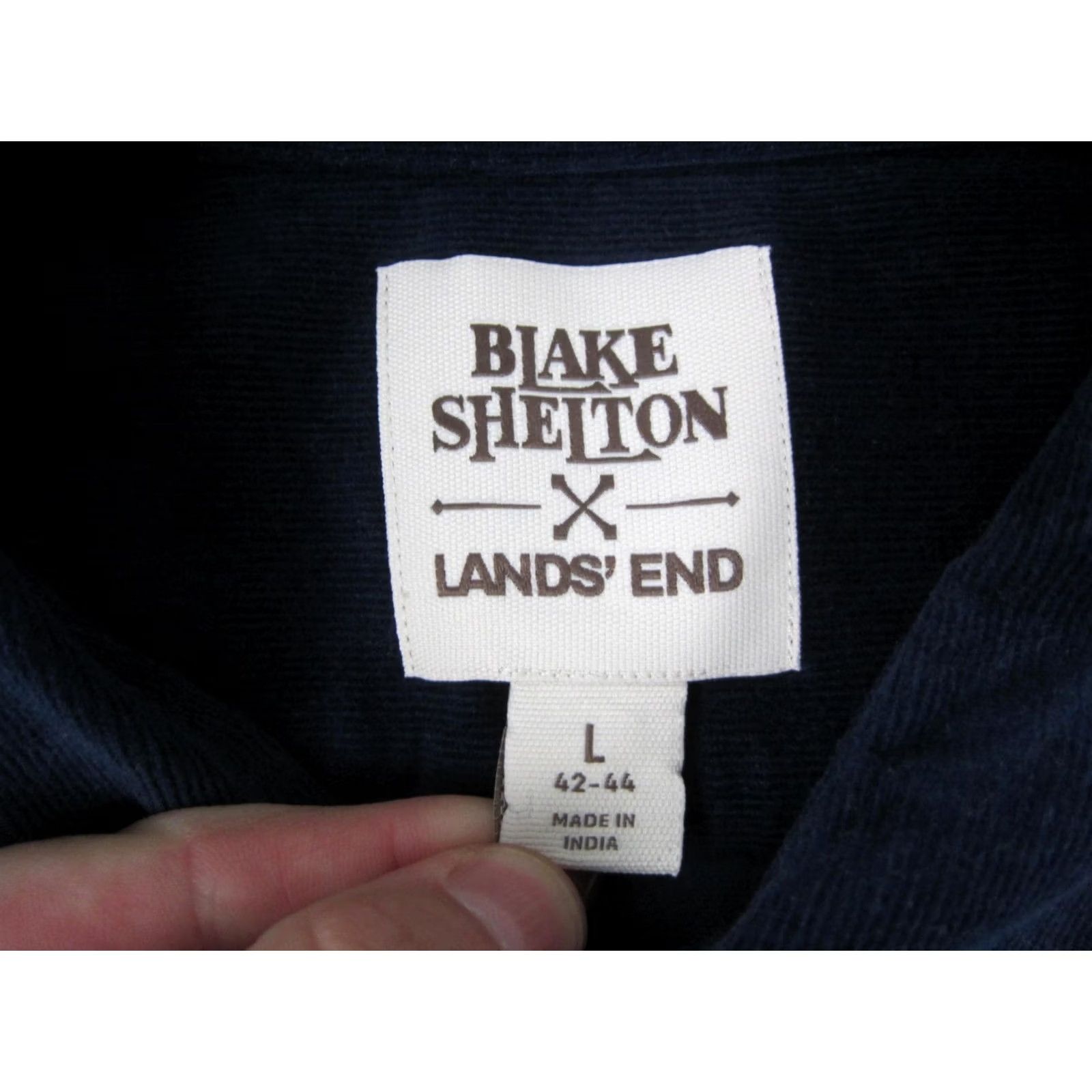 Lands' End Lands End Blake Shelton Shirt Mens Large Blue Corduroy Button Up Western Size US L / EU 52-54 / 3 - 5 Thumbnail