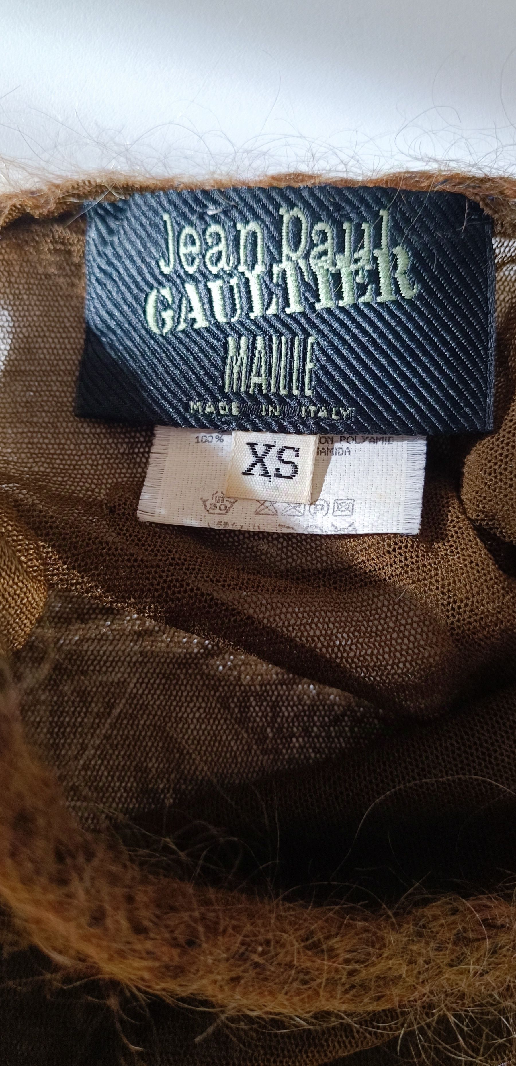 Jean Paul Gaultier 90's- Mohair sleeves and nylon micro mesh top Size XS / US 0-2 / IT 36-38 - 20 Thumbnail