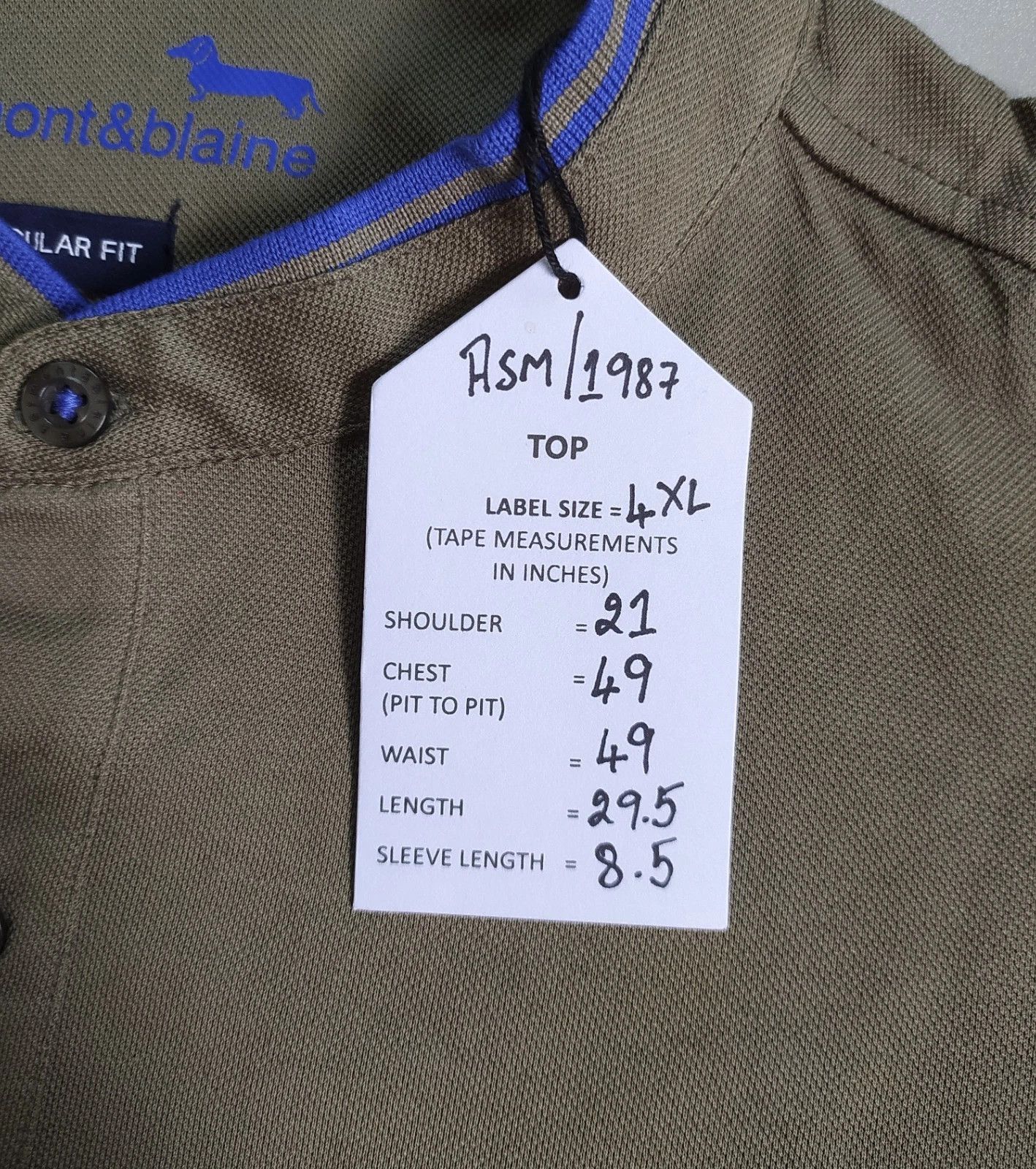 Harmont & Blaine Harmont & Blaine Shortsleeves Polo Shirt ASM - 1987 Size US XXL / EU 58 / 5 - 6 Thumbnail