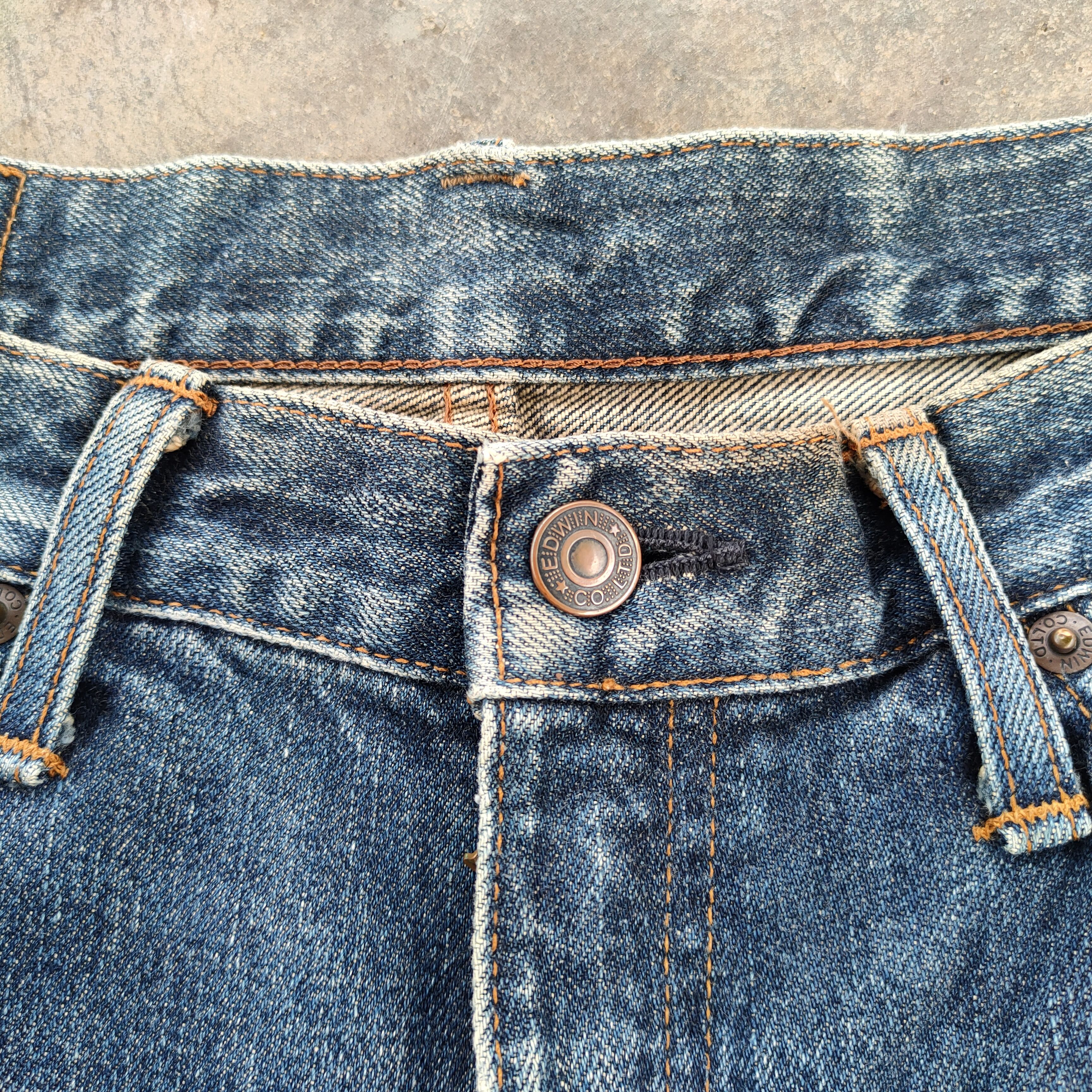 Edwin FLARE EDWIN 401 VINTAGE FADED RIPPED JEANS DENIM PANTS Size US 33 - 6 Thumbnail