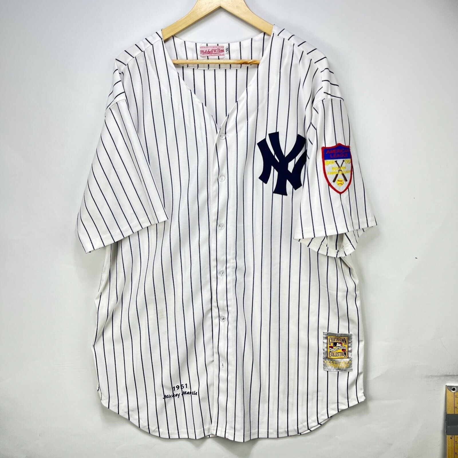 Mitchell & Ness × Vintage Vintage Mitchell & Ness New York Yankees MickeyMantle 56 2XL Size US XXL / EU 58 / 5 - 1 Thumbnail