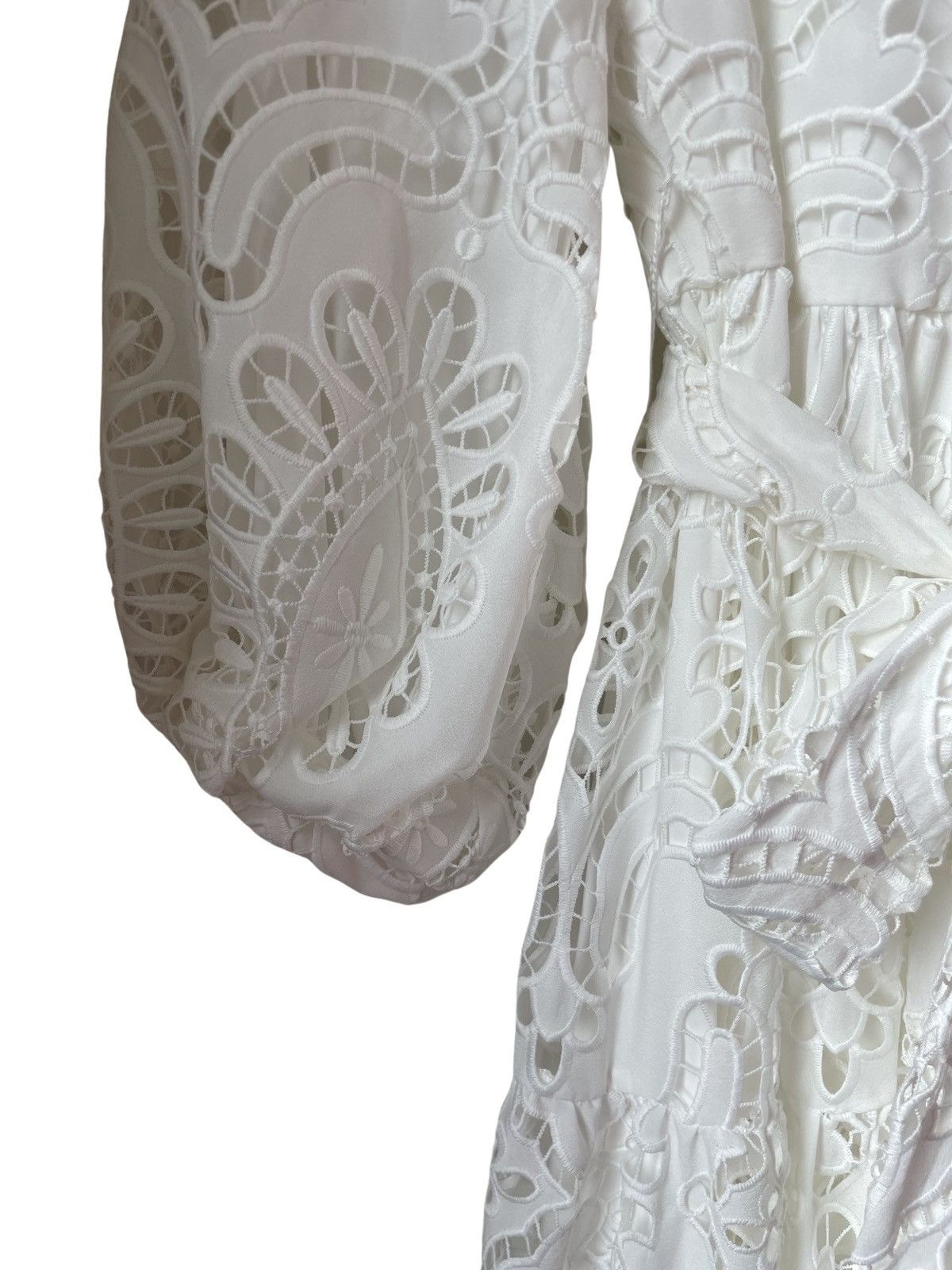Badgley Mischka Broderie Anglaise Midi Dress Size XS / US 0-2 / IT 36-38 - 5 Thumbnail