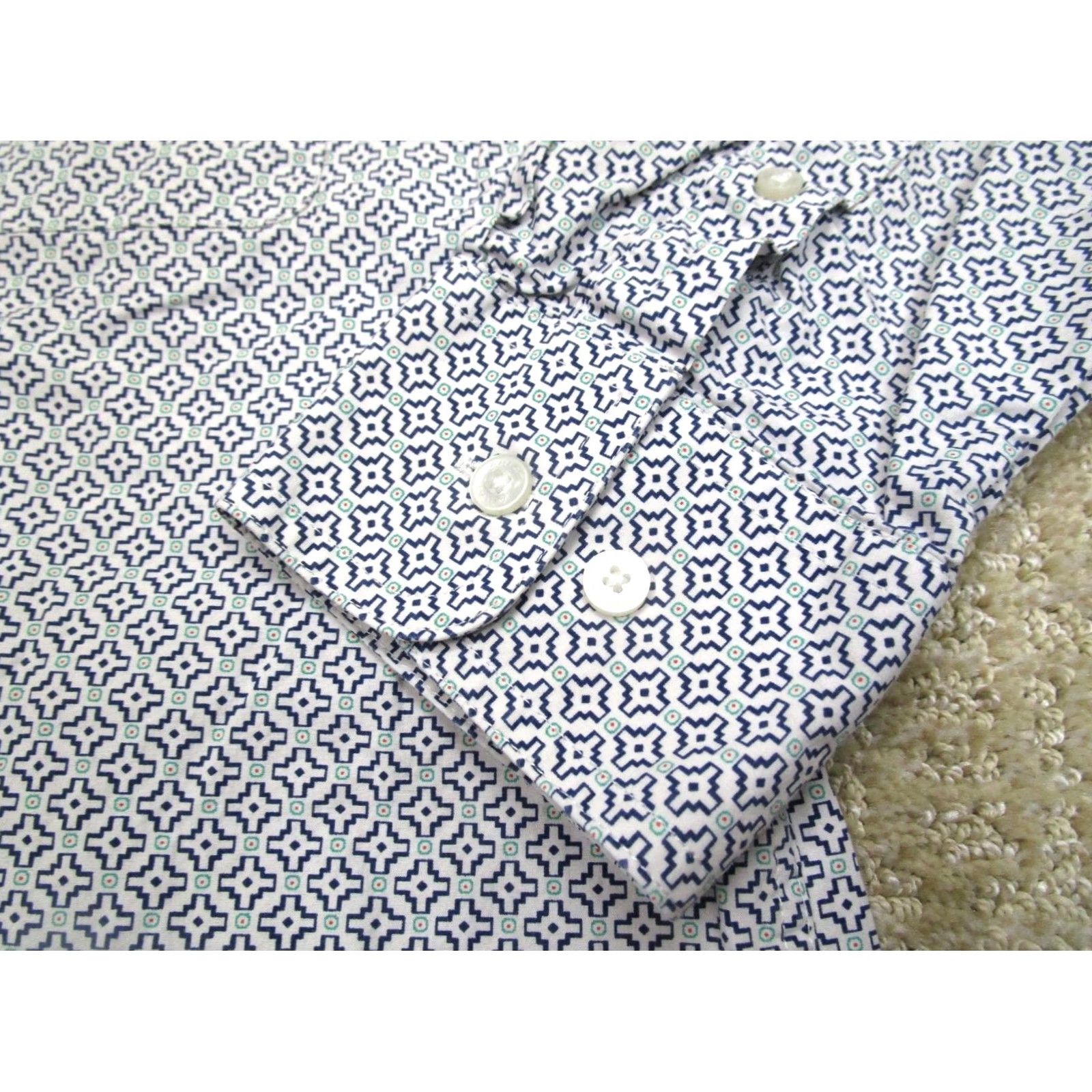 Ariat Ariat Shirt Men Medium White Geometric Western Long Sleeve Button-Up Cowboy Rodeo Size US M / EU 48-50 / 2 - 3 Thumbnail