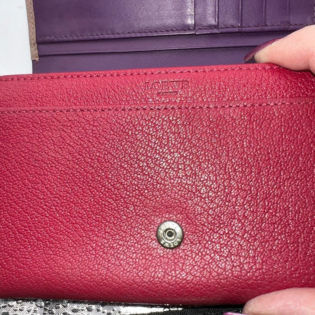 Loewe Loewe Lambskin Wallet with Lock on Zipper pull Red and Purple Interior Size ONE SIZE - 9 Thumbnail