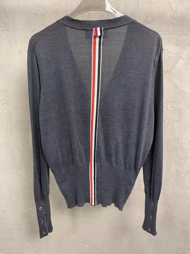 Thom Browne Thom Browne Gray cardigan sweater with colored stripes on Size S / US 4 / IT 40 - 4 Thumbnail