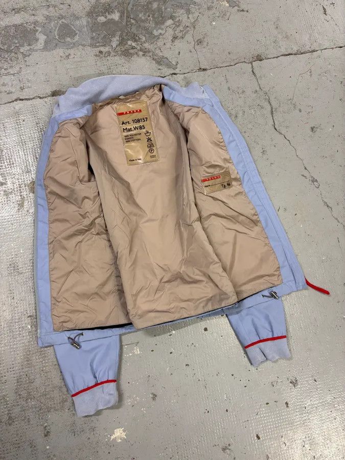 Prada 2000s Prada Light Blue Nylon Sport Racer Jacket Size M / US 6-8 / IT 42-44 - 7 Thumbnail