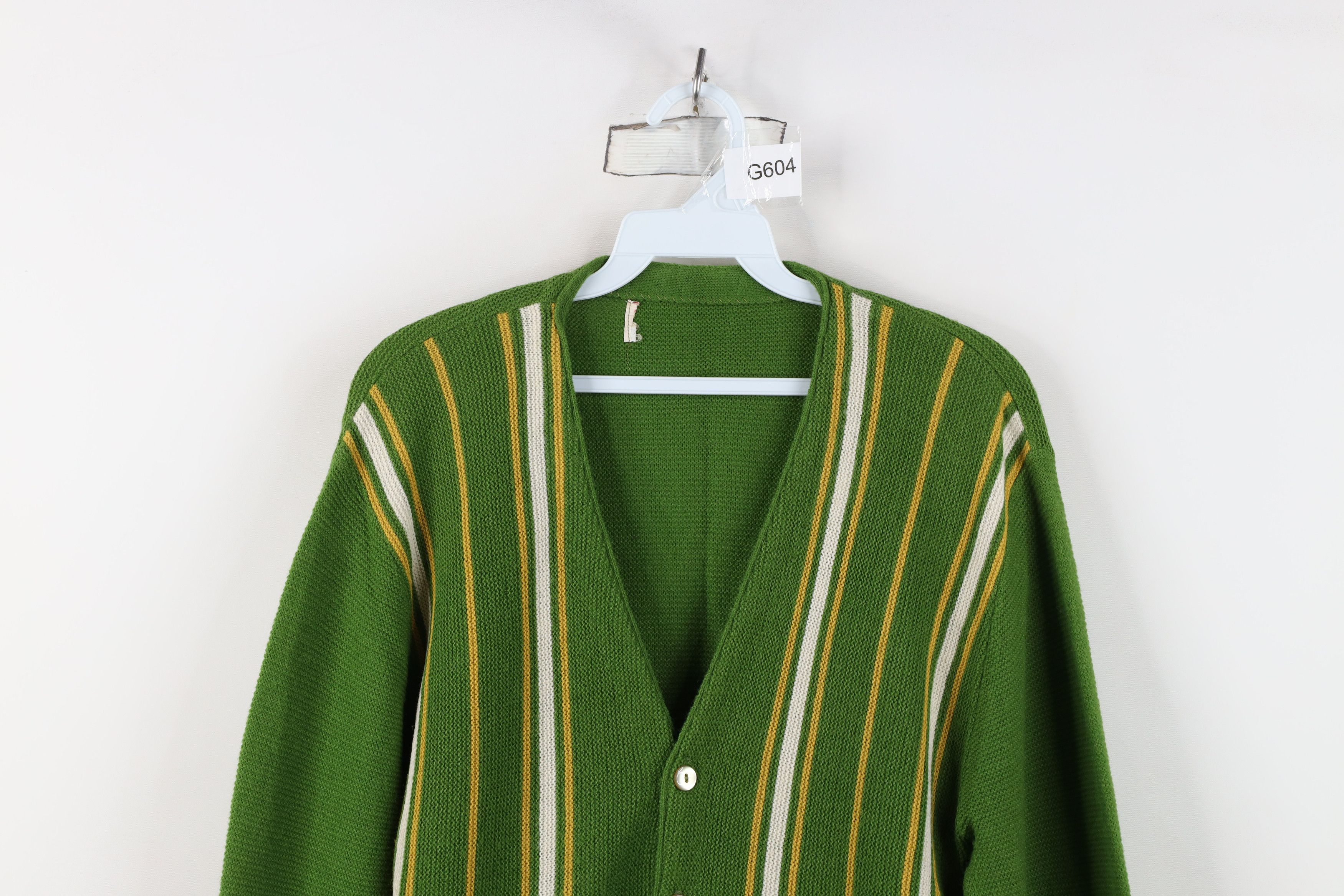Vintage Vintage 50s 60s Streetwear Cardigan Sweater Green USA Size US L / EU 52-54 / 3 - 2 Thumbnail