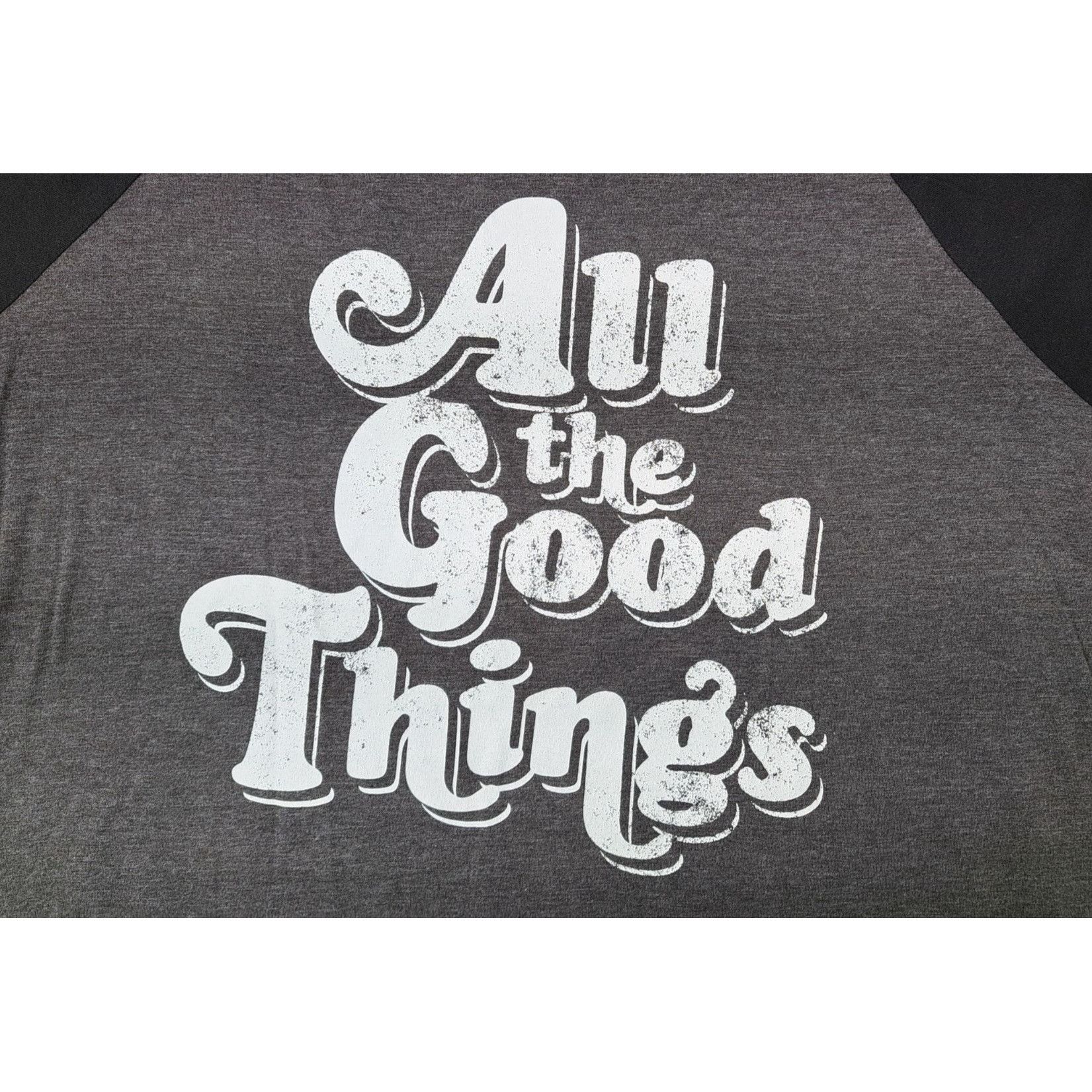 Other Chaser Baseball Raglan Shirt Black Grey All The Good Things Size XL / US 12-14 / IT 48-50 - 3 Thumbnail
