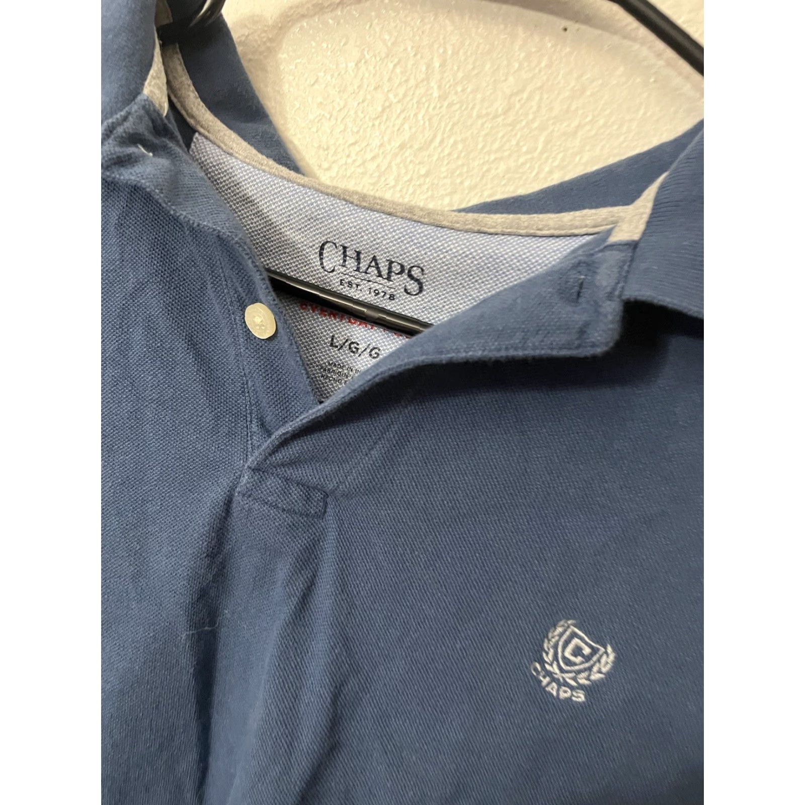Chaps VINTAGE Chaps Polo Adult Large Blue Short Sleeve Cotton Logo Golf Mens Size US L / EU 52-54 / 3 - 2 Thumbnail