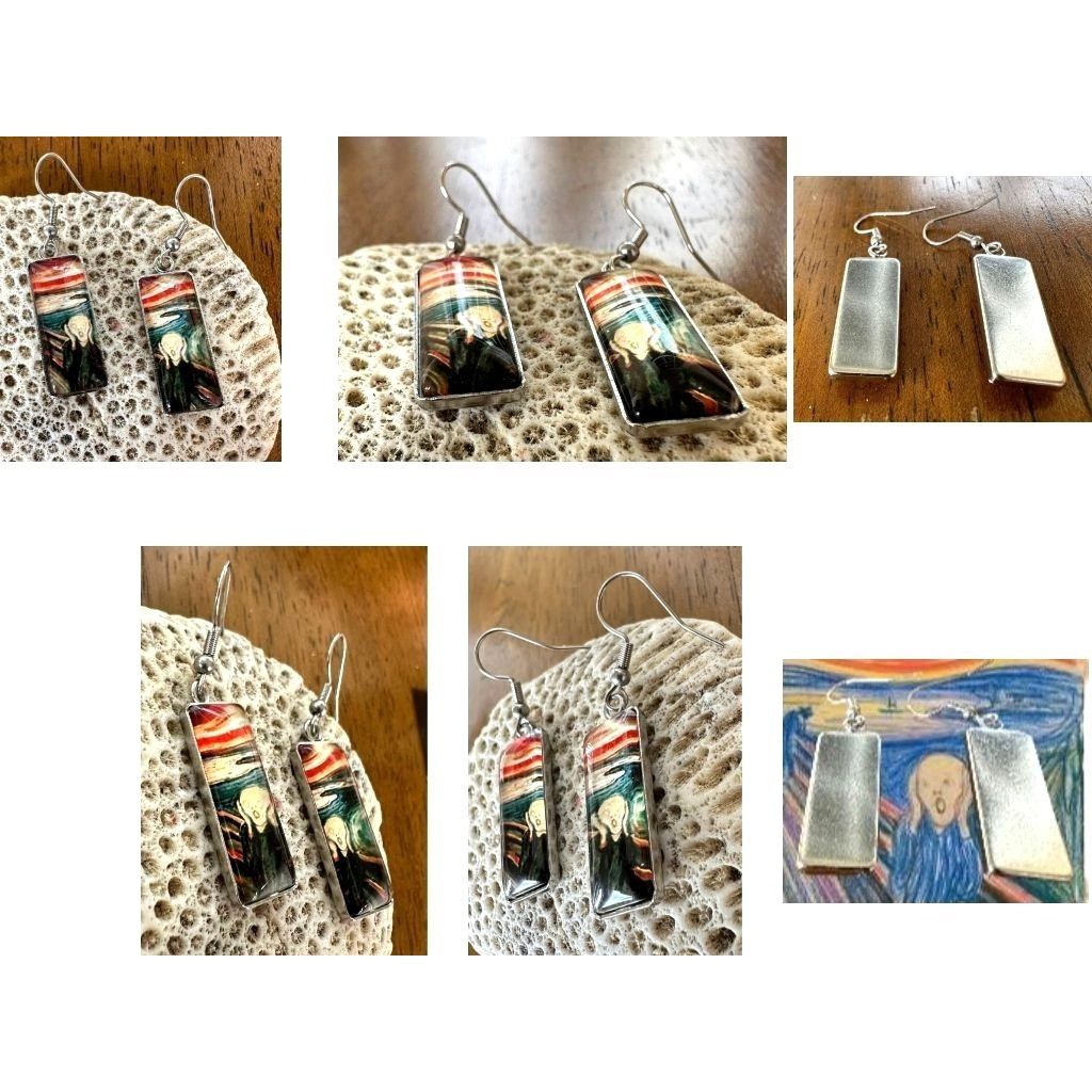 Handmade New The Scream Earrings Dangle Art to Wear Abstract Edward M Size ONE SIZE - 6 Thumbnail