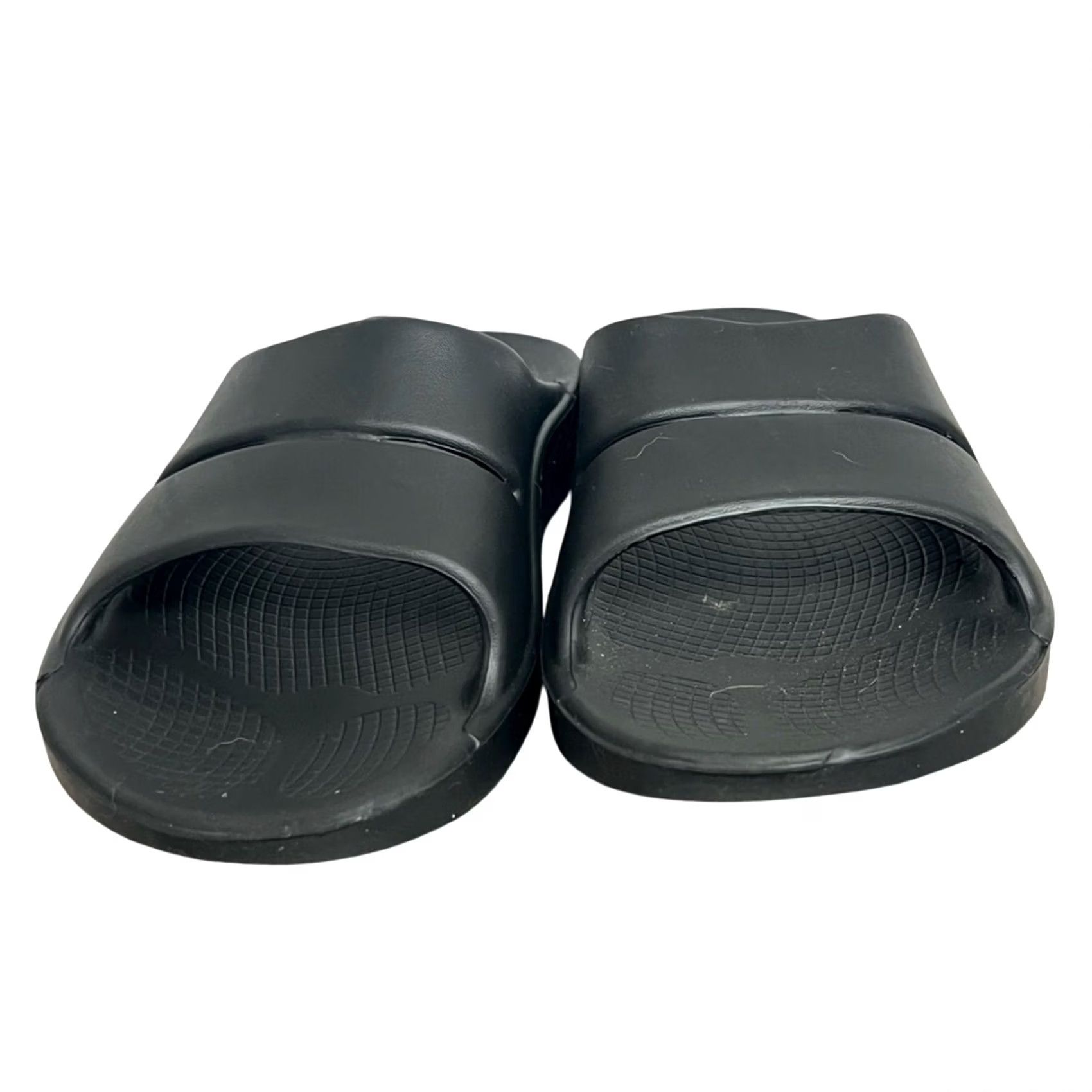 Vintage Oofos Black Recovery Slide Sandals Women 12 Mens 10 WORN ONCE Size US 10 / IT 40 - 4 Thumbnail
