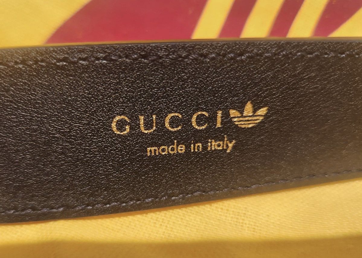 Adidas × Gucci DOL STG SICCUQ Leather Belt Trefoil 95 Size 30 - 5 Thumbnail