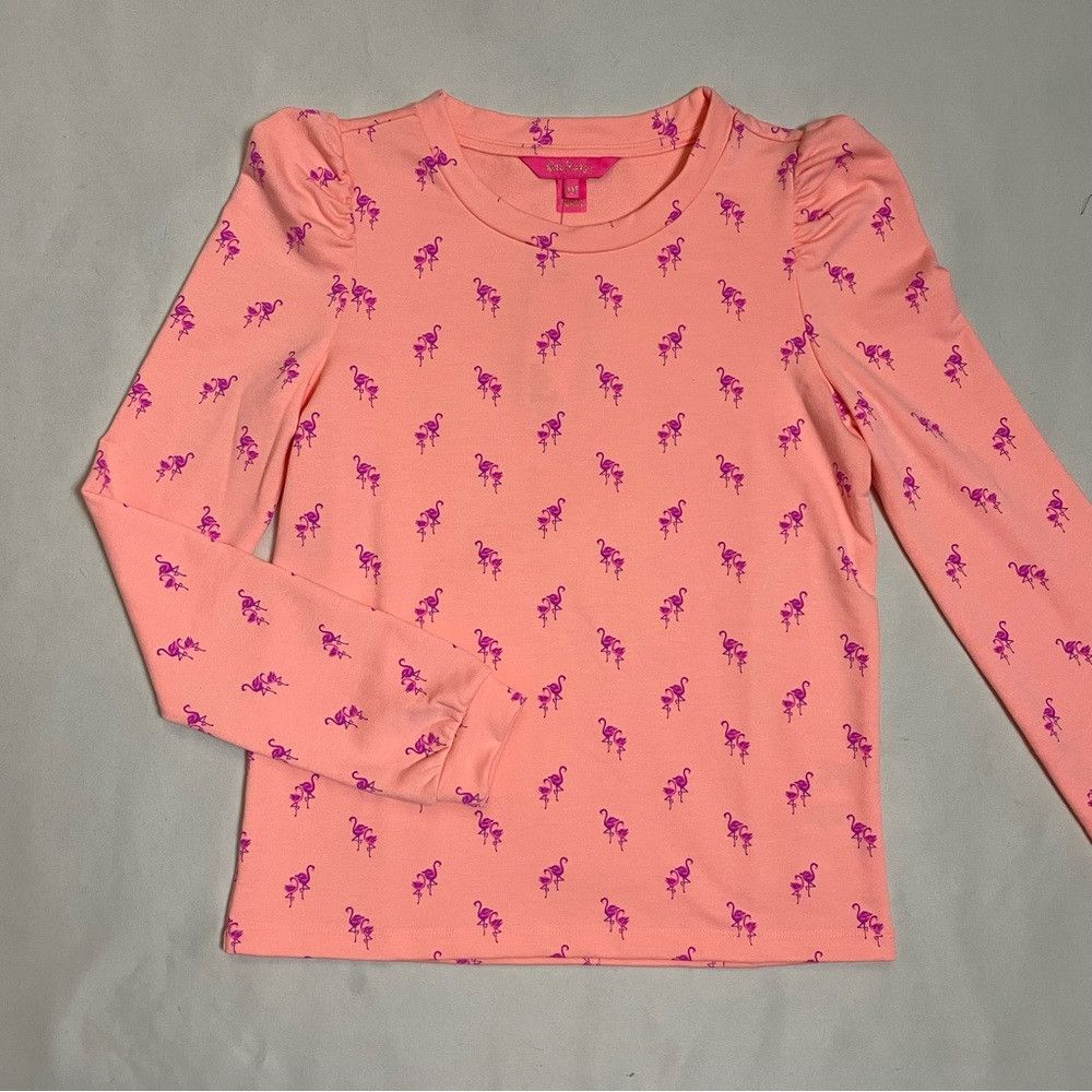 Lilly Pulitzer NWT New $108 Lilly Pulitzer Jansen Peach Flamingo Sweatshir Size XXS / US 00 / IT 34 - 6 Thumbnail
