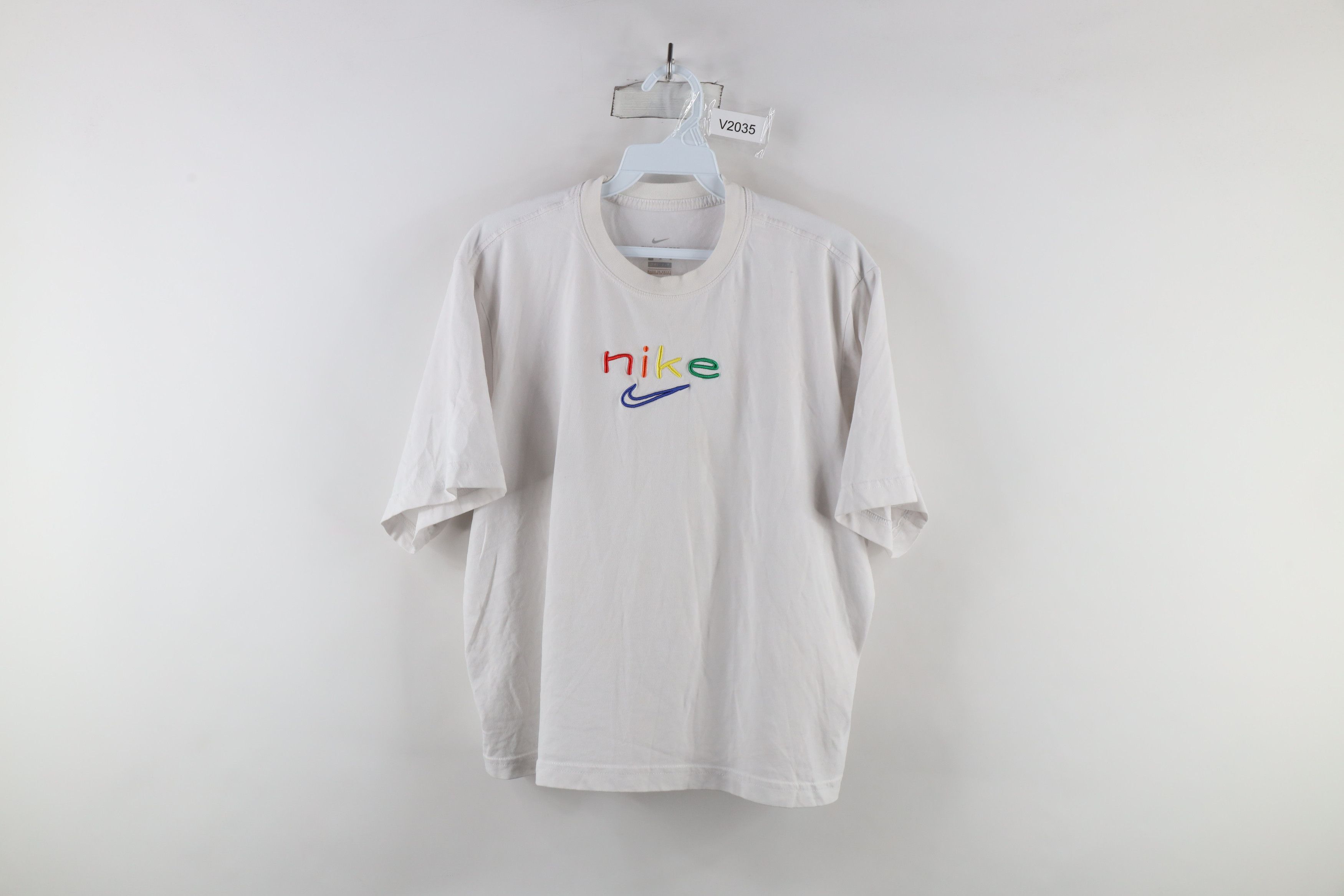 Nike × Vintage Nike Rainbow Travis Scott Center Swoosh Cropped T-Shirt Size M / US 6-8 / IT 42-44 - 1 Thumbnail