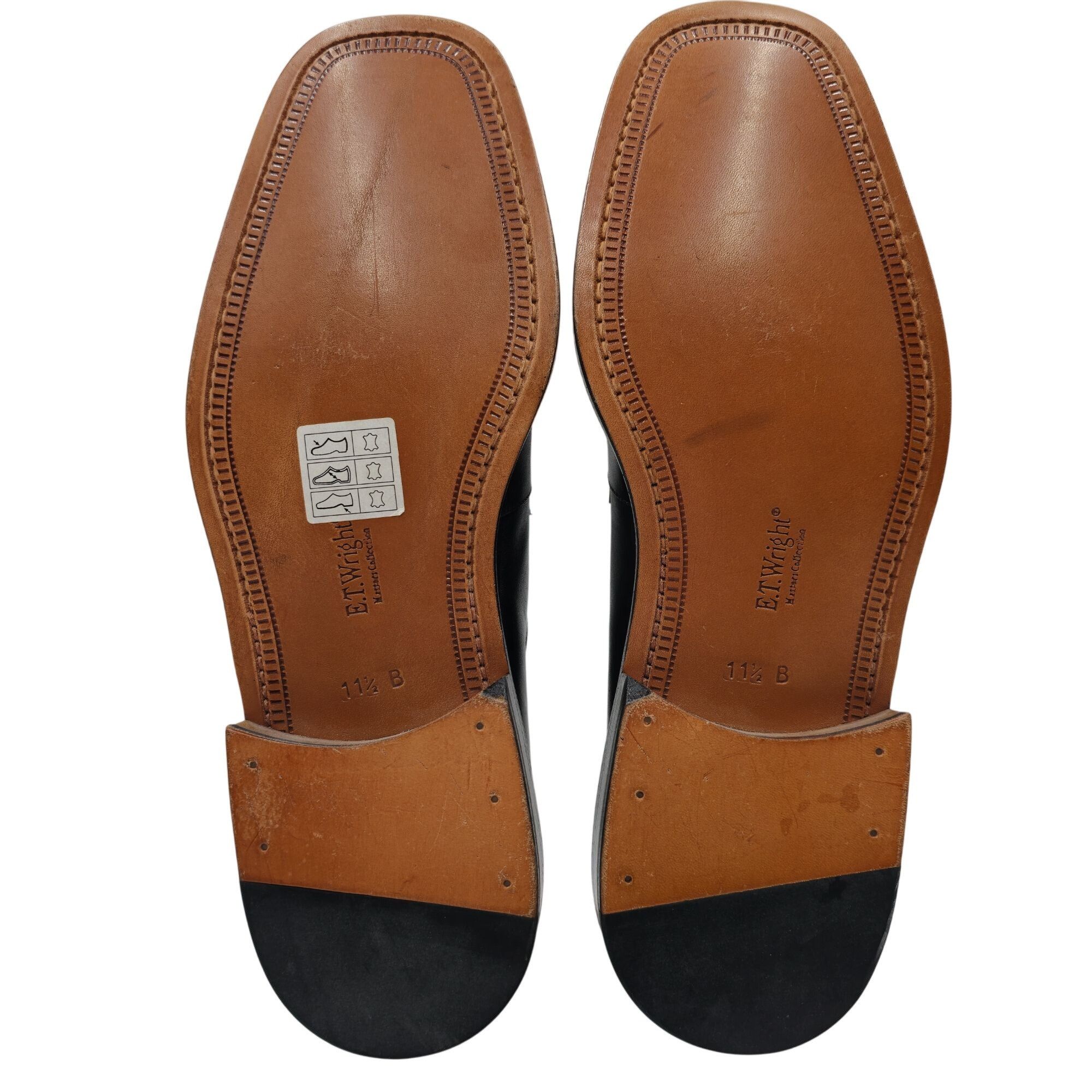 E.T. Wright E.T. Wright Mens 11.5 Black Brown Leather Dress Shoes Master Size US 11.5 / EU 44-45 - 2 Thumbnail