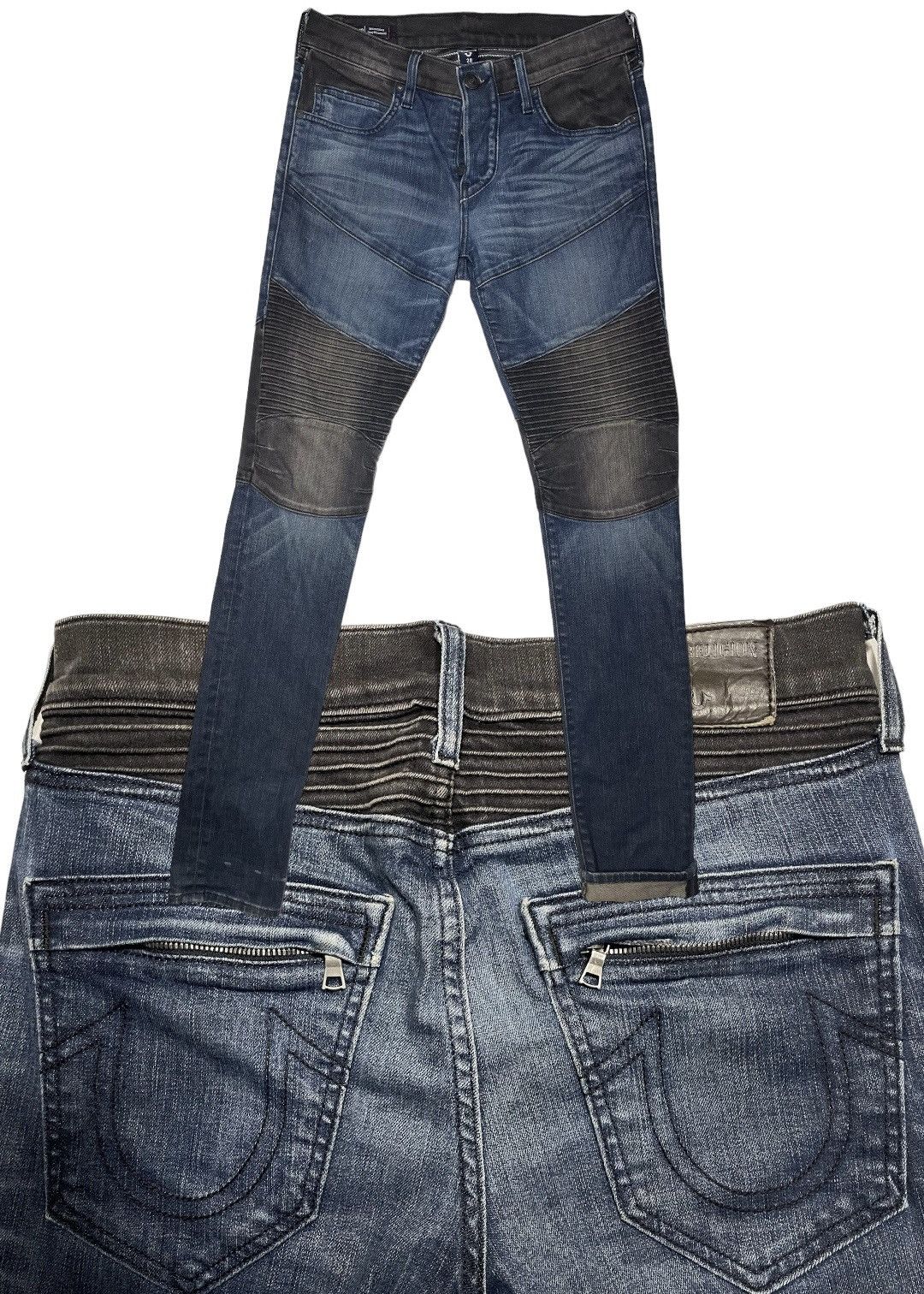 True Religion Vtg True Religion Rocco ripstop distress biker denim skinny Size US 28 / EU 44 - 1 Thumbnail