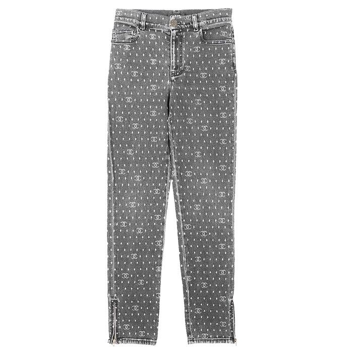 Chanel Chanel Chanel Signature Logo Dot Stretch Denim Jeans Textile Jeans P74514 DUTY FREE for USA Size ONE SIZE - 1 Thumbnail