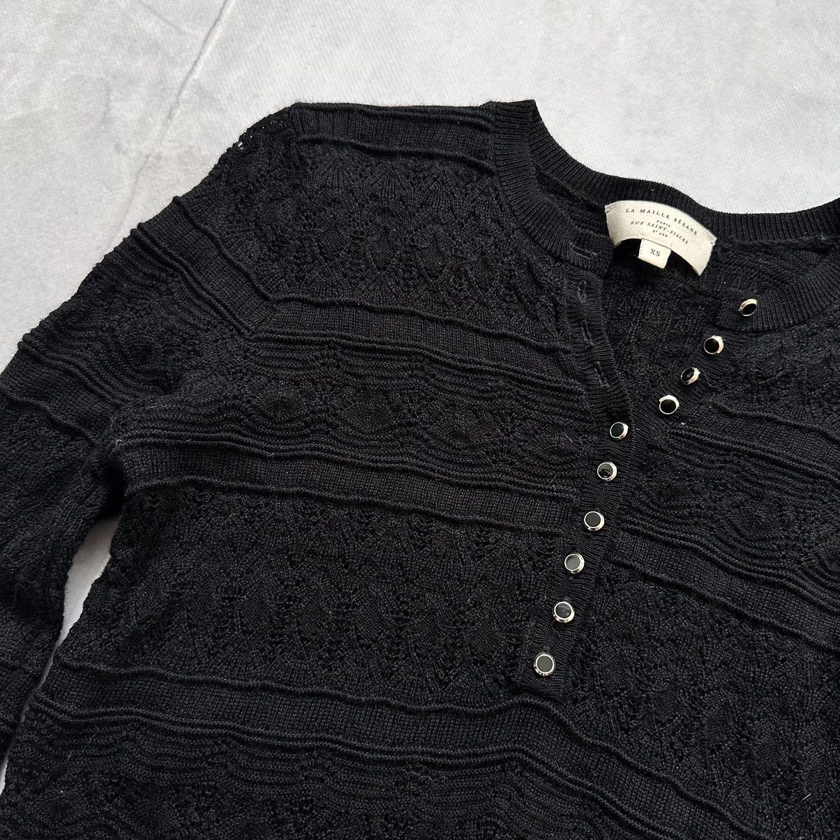 Sarah Pacini Sezane Knit Merino Wool Sweater Cardigan Lyna Jumper Size XS / US 0-2 / IT 36-38 - 4 Thumbnail