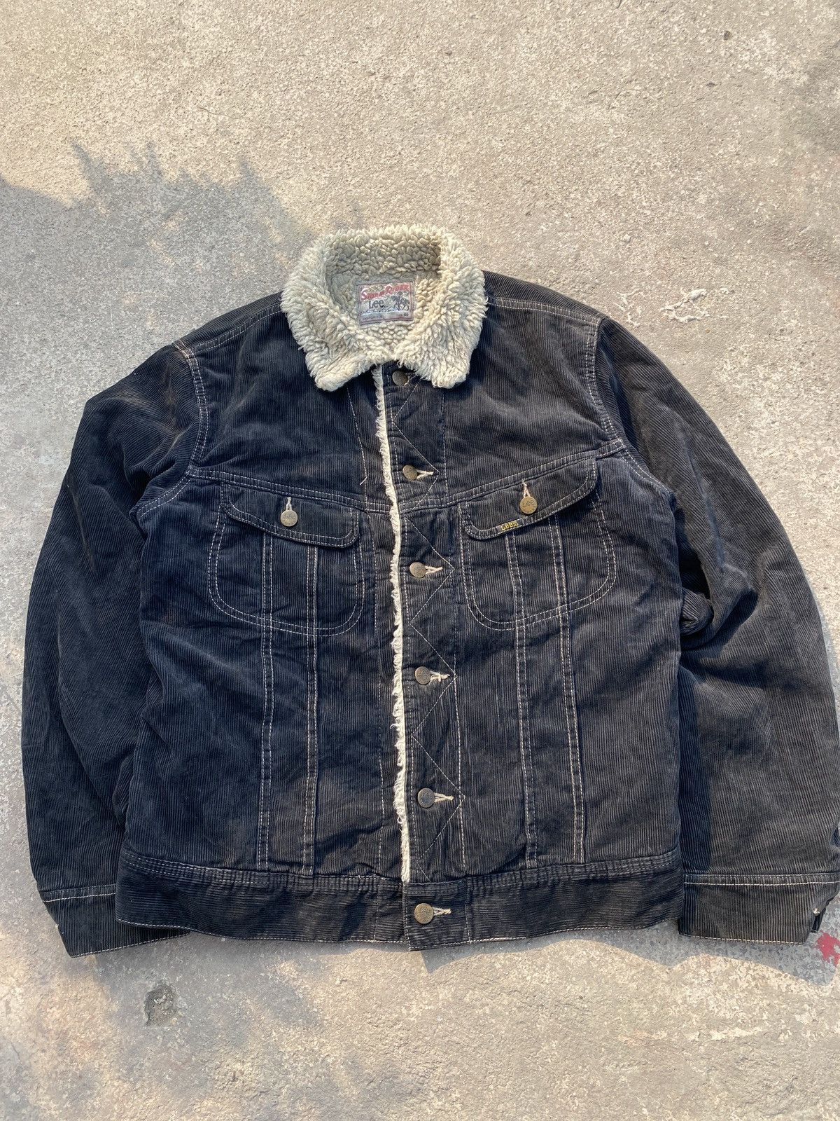 Lee × Vintage Vintage Lee Washed Denim Furr jacket Size US S / EU 44-46 / 1 - 2 Thumbnail