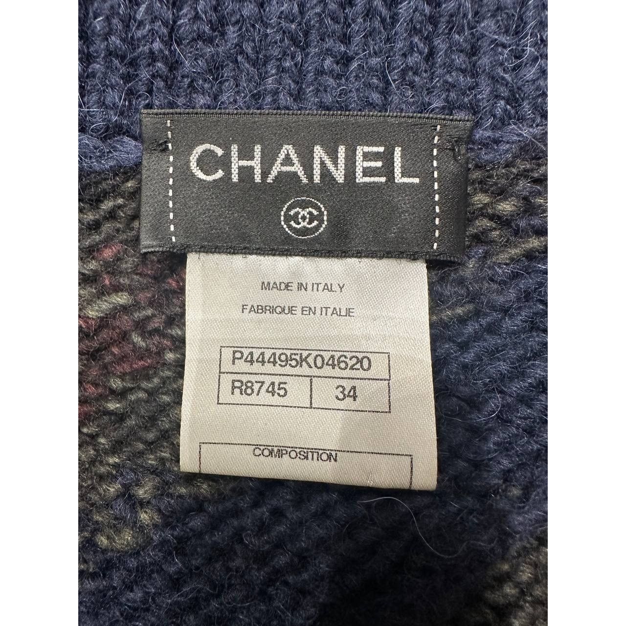 Chanel Chic CHANEL Navy Wool Alpaca Striped Chunky Cardigan Sz 34 Size XS / US 0-2 / IT 36-38 - 3 Thumbnail