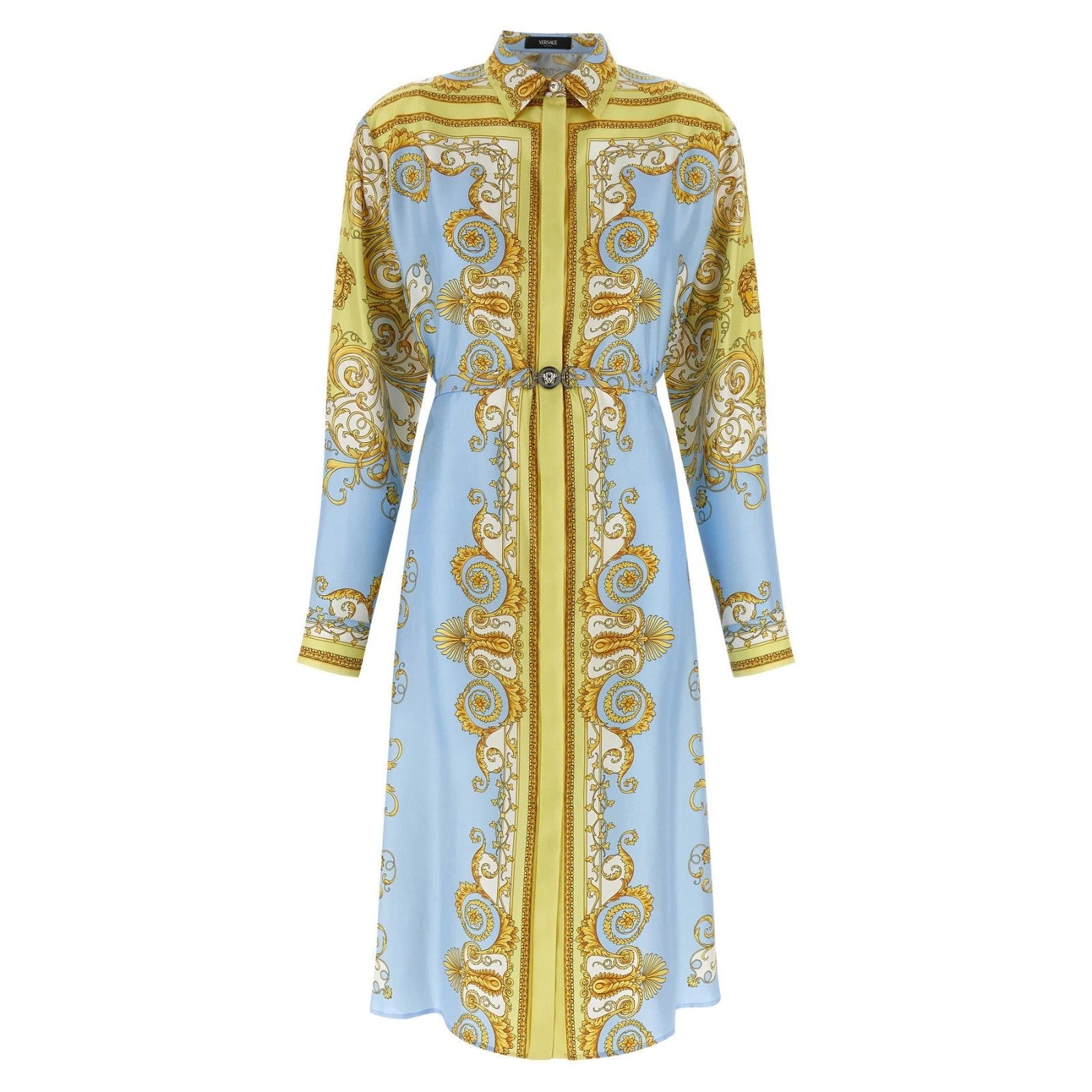 Versace VERSACE Spring Barocco Light Blue Silk Dress New And Authent Size M / US 6-8 / IT 42-44 - 1 Thumbnail