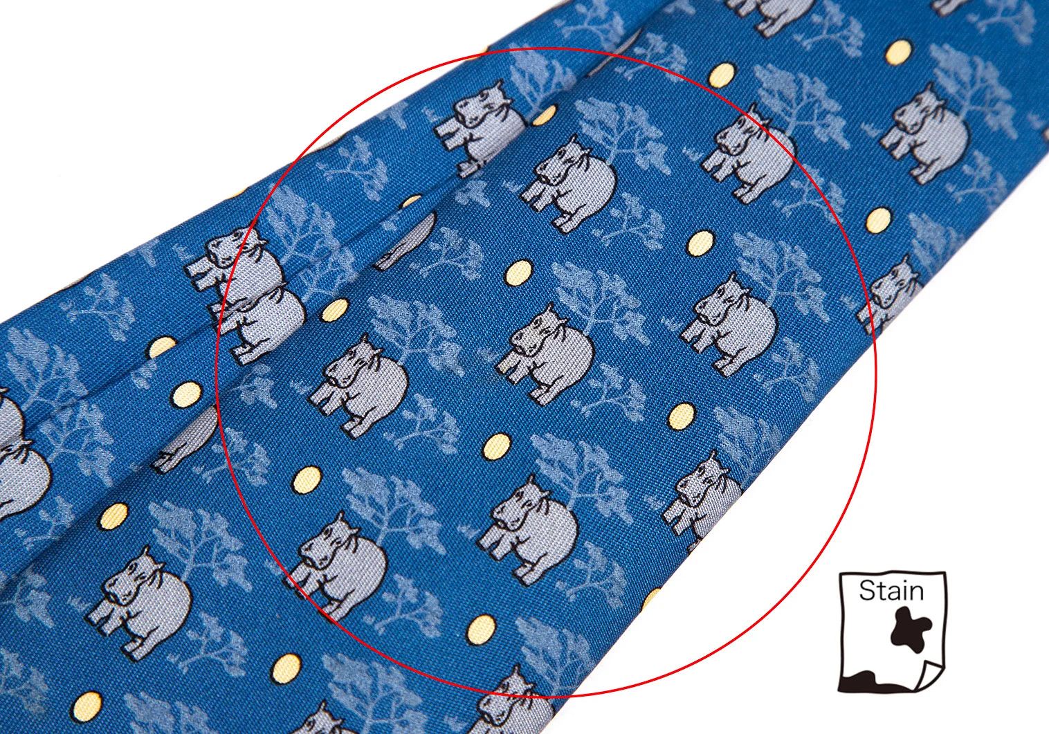 Hermes Silk Safari Print Tie in Blue Size ONE SIZE - 4 Thumbnail