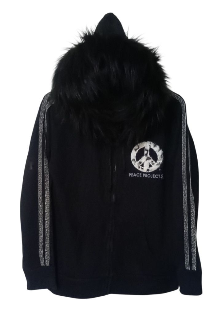 Le Grande Bleu (L.G.B.) black fur hoodie with leopard stripes Lgb Type Size US M / EU 48-50 / 2 - 7 Thumbnail