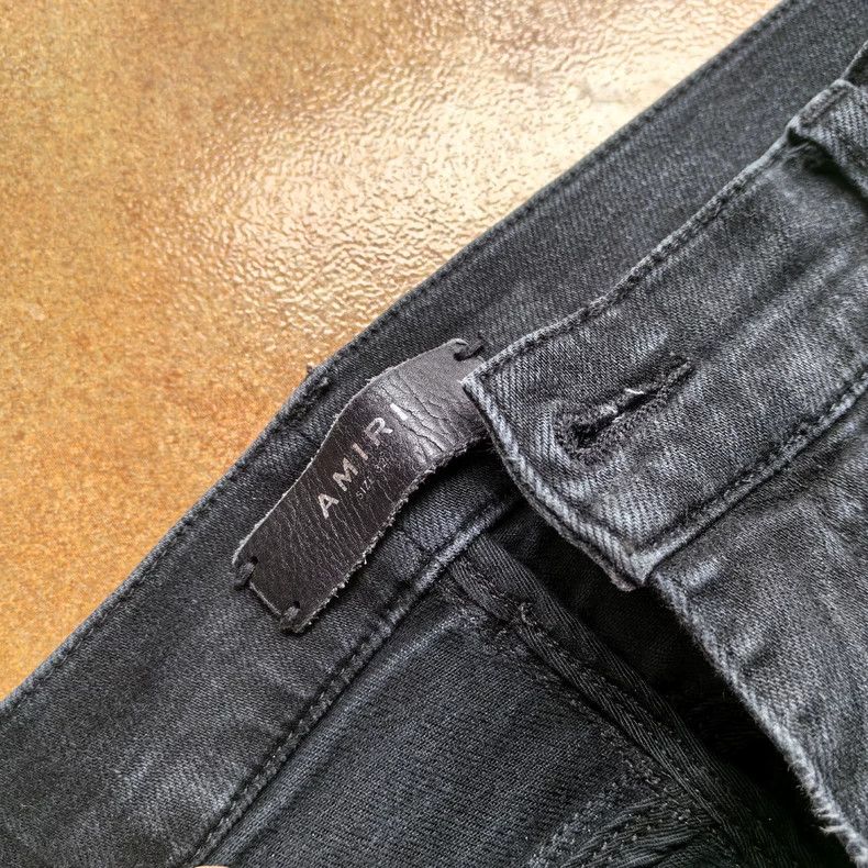 Amiri Amiri black patchwork mx1 denim jeans Size US 32 / EU 48 - 3 Thumbnail