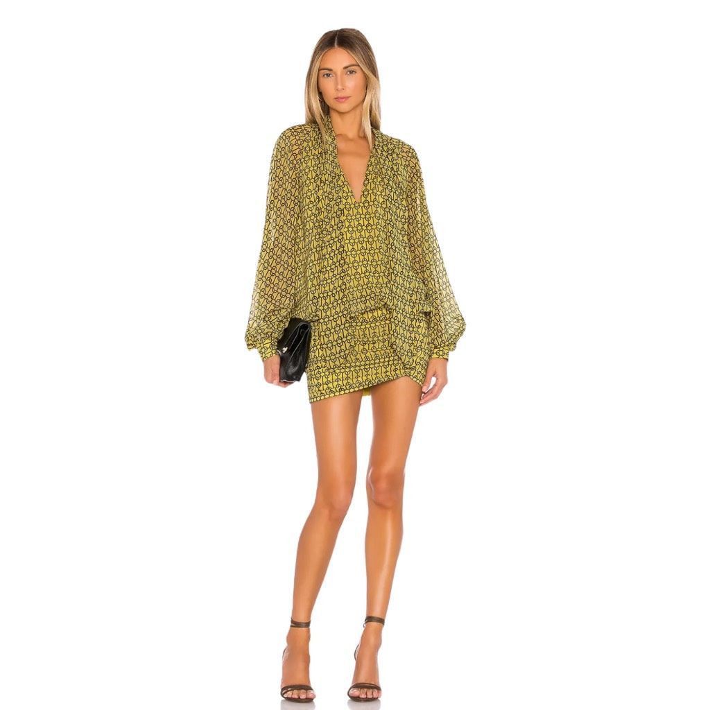 image of L'academie The Maelle Mini Dress in Yellow, Women's (Size XS)