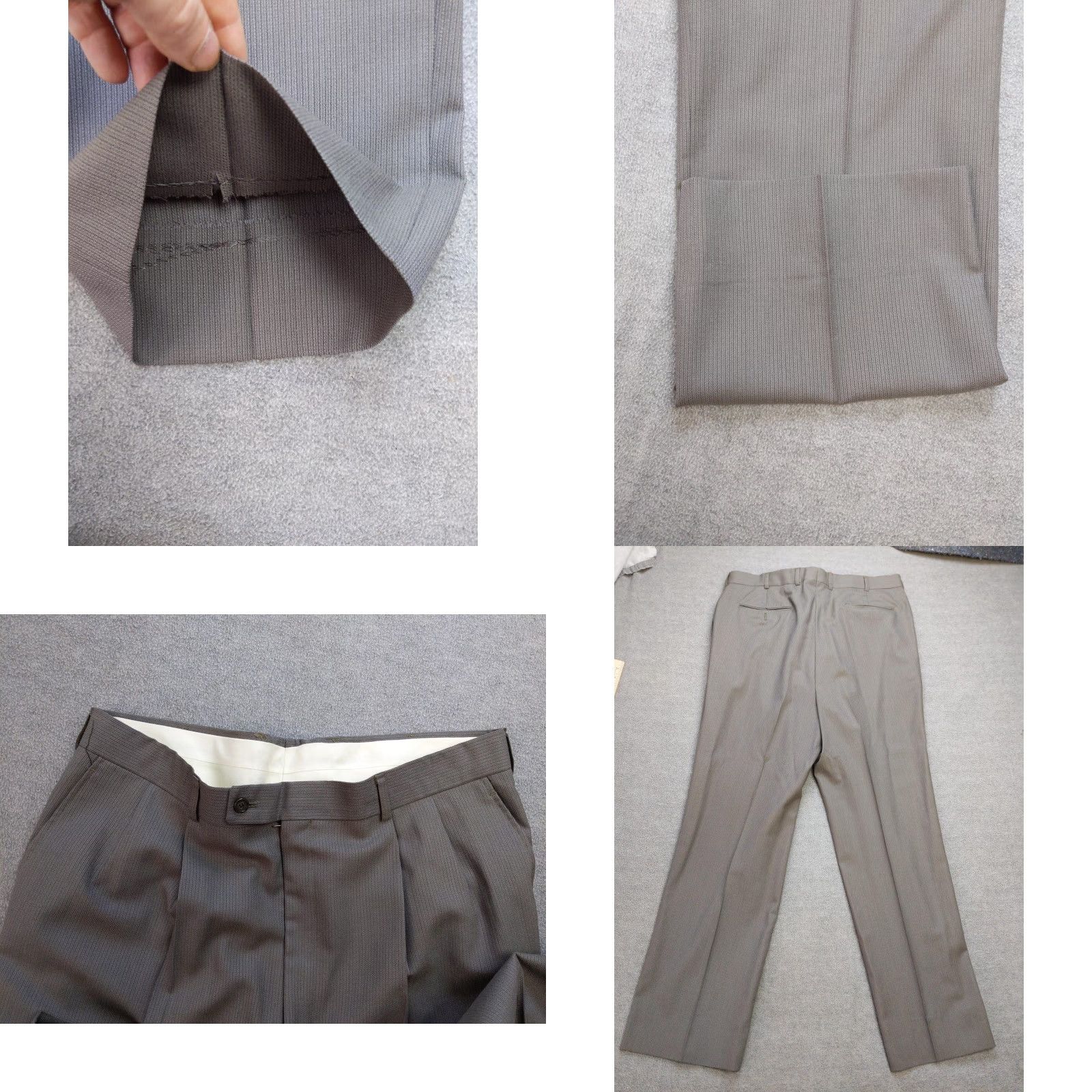Vintage Petrocelli Suit Mens XL Gray 2 Piece Wool Blazer Pants Classic USA Slim Pinstripe Notch Lapel Long Coat Alphabet: XL44? Size 46R - 10 Thumbnail