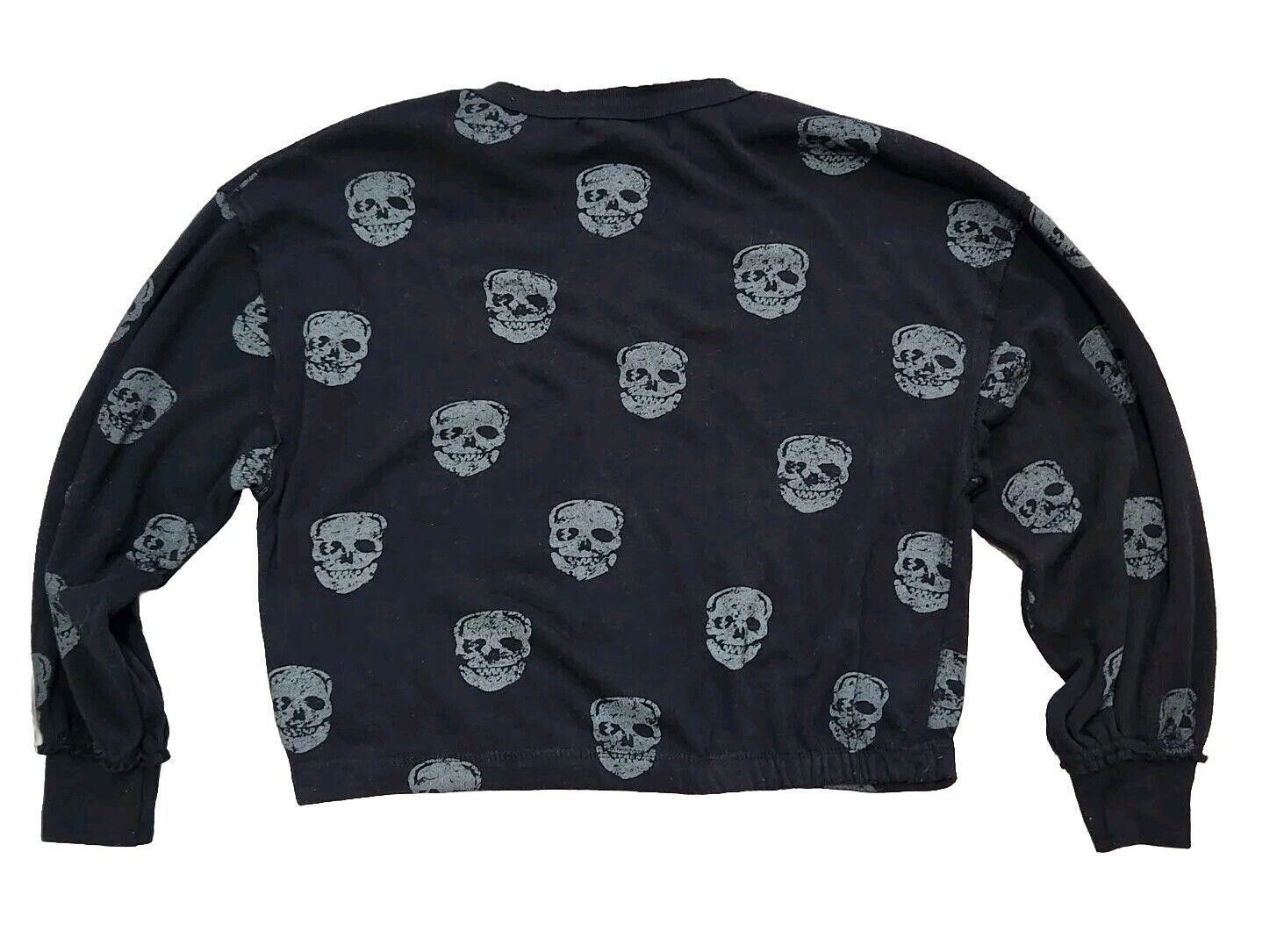 Designer Vintage Havana Sweater Medium Black Skulls Puffy sleeve Size M / US 6-8 / IT 42-44 - 3 Thumbnail