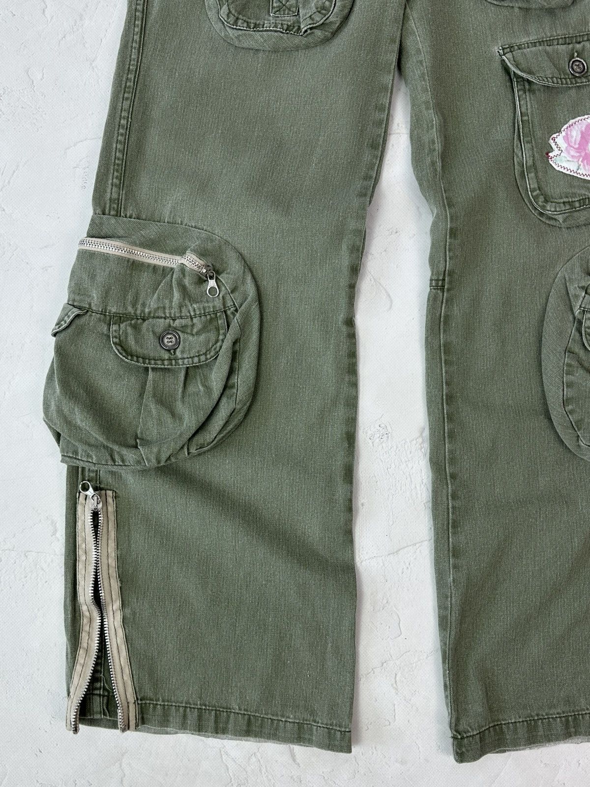 If Six Was Nine Vintage Cargo Khaki Flared Pants Size 28" / US 6 / IT 42 - 3 Thumbnail