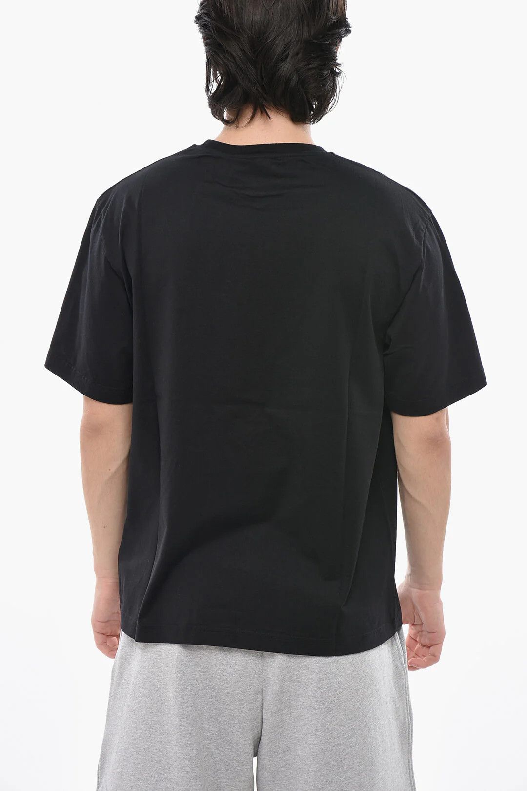 Palm Angels og1mm0226 Contrast Logo Slim-Fit Crewneck T-Shirt in Black Size US S / EU 44-46 / 1 - 2 Thumbnail