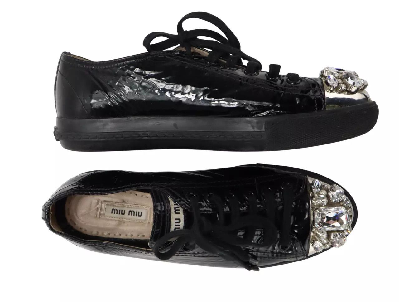 Miu Miu MIU MIU Sneakers Women's EU 37 / UK 4 Leather Low Top Shiny Size US 6.5 / IT 36.5 - 5 Thumbnail