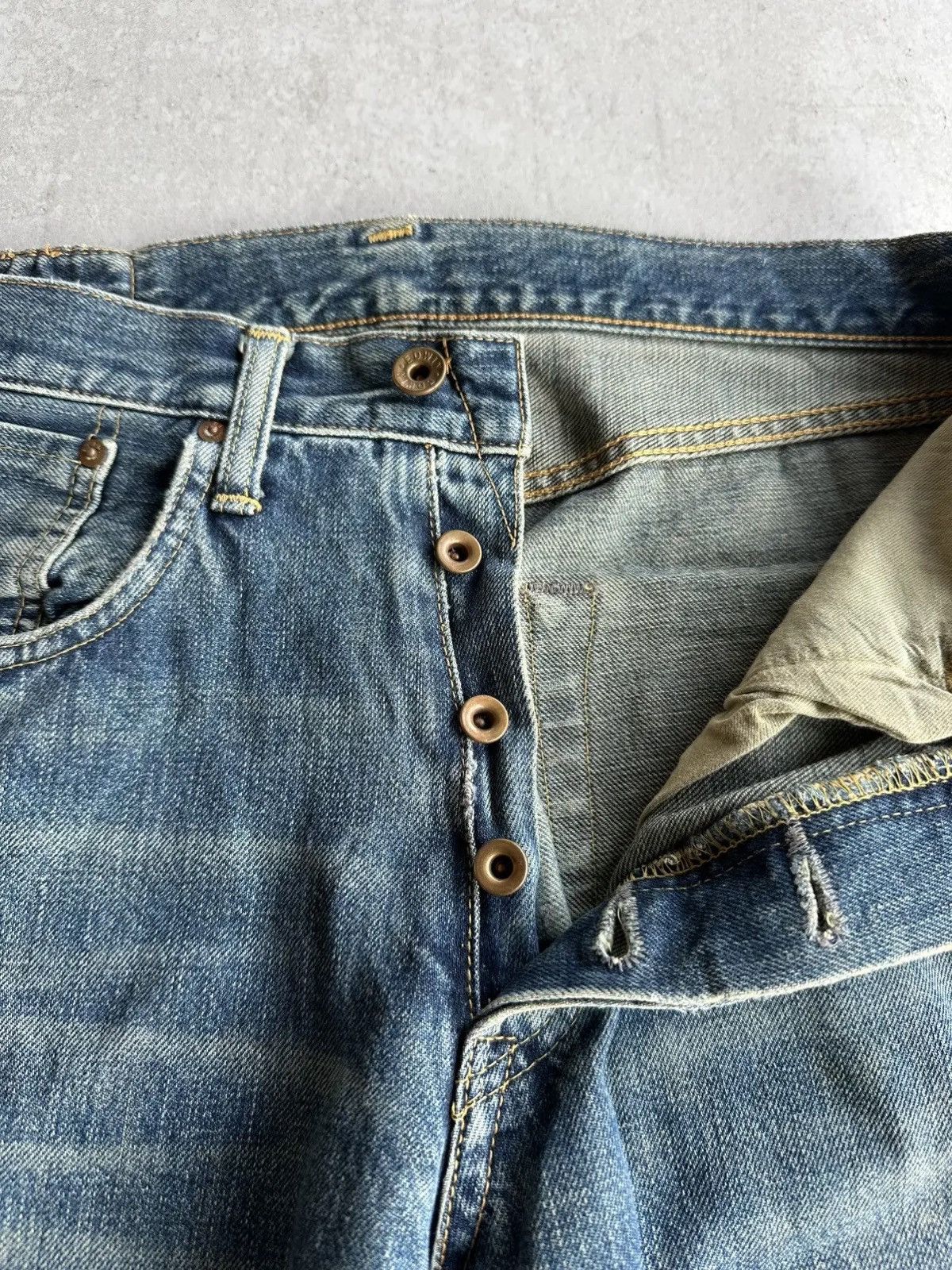 Self Edge 90’s REDLINE Vintage EDWIN 505 Jeans Leather Pai Denim Pants Size US 30 / EU 46 - 11 Thumbnail