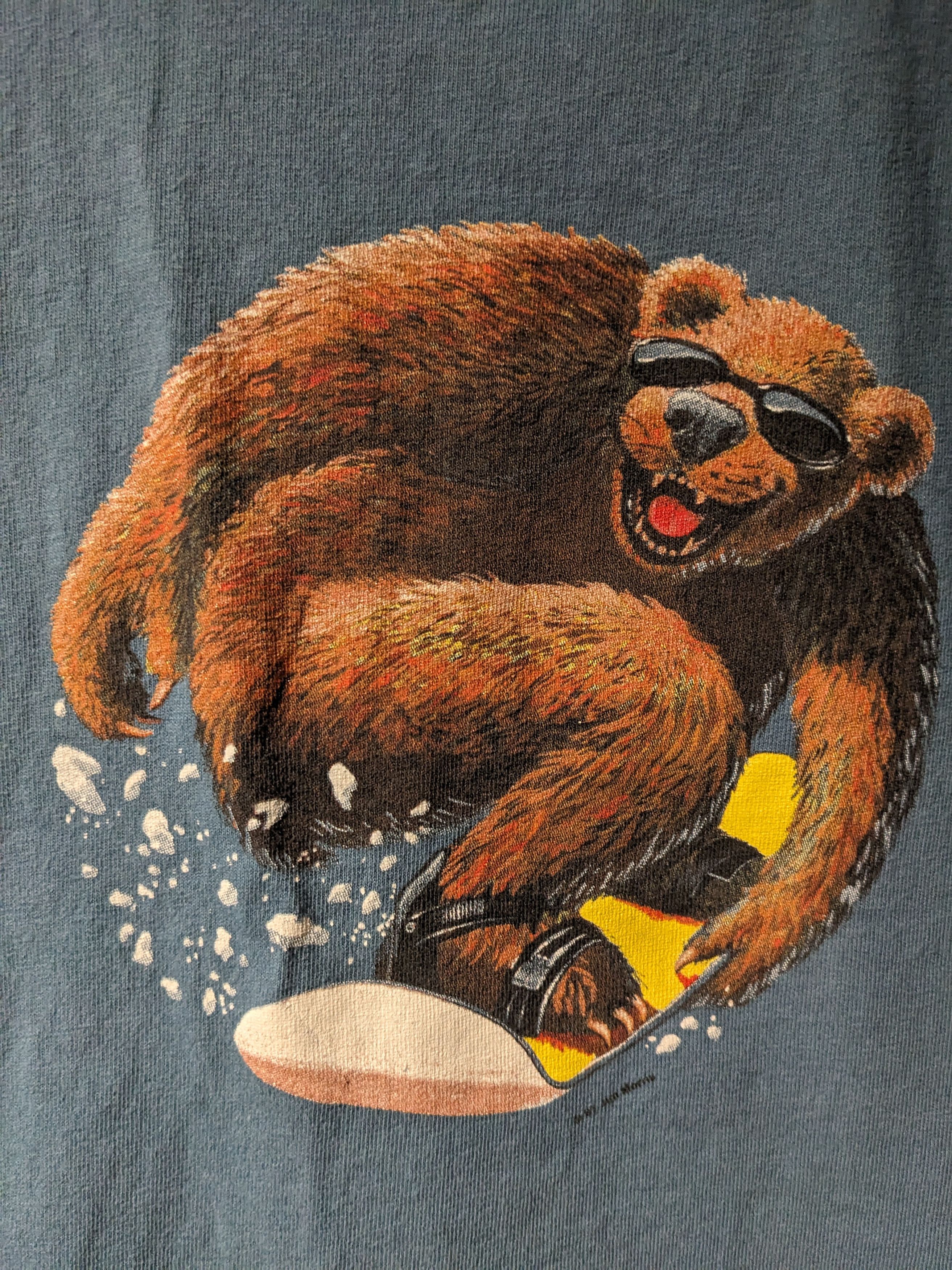Vintage Vintage 1997 Surfing Bear Water Animal Jim Morris T-Shirt Size US L / EU 52-54 / 3 - 2 Thumbnail