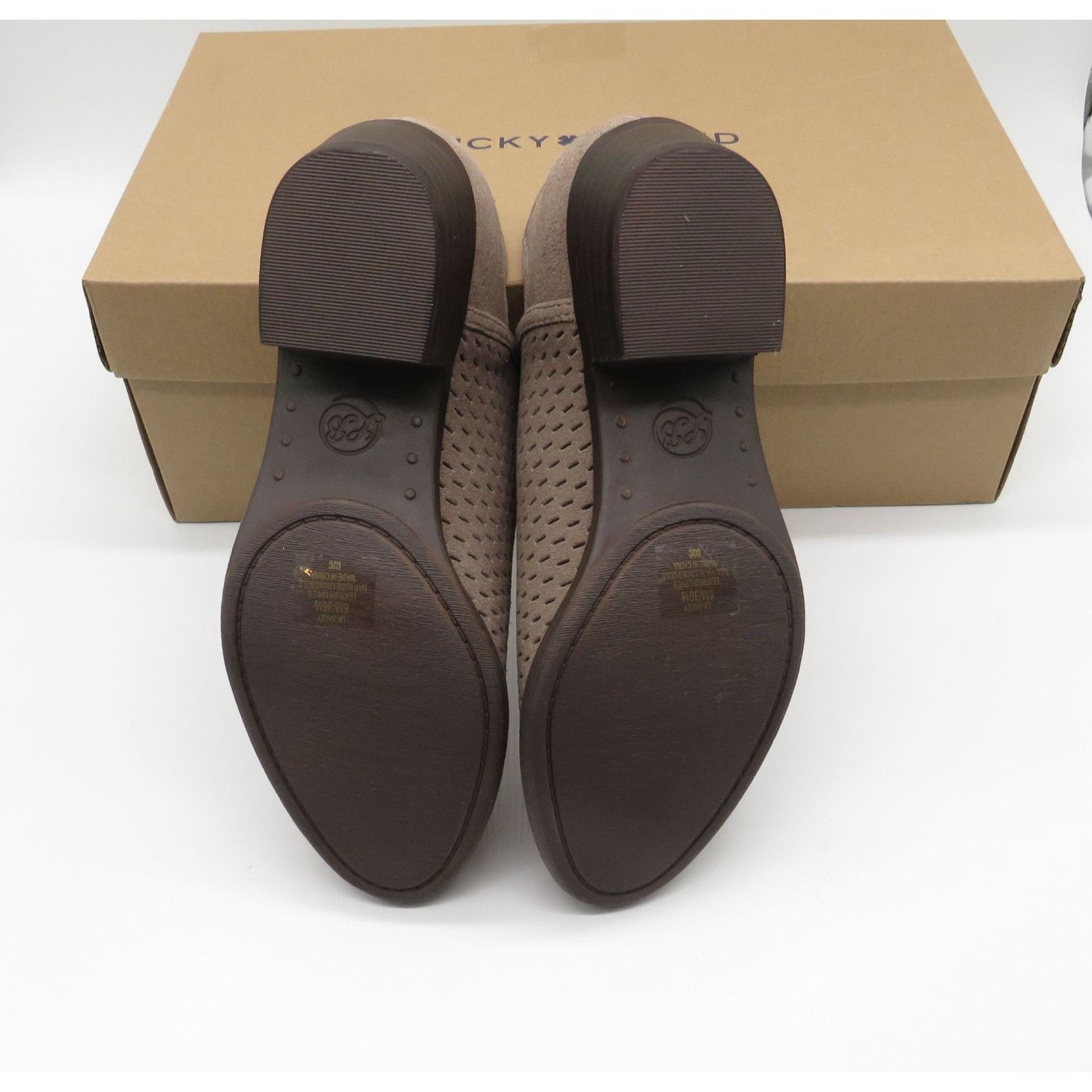Lucky Brand Lucky Brand Taupe Perforated Suede Ankle Booties Womens Shoe Size US 6 / IT 36 - 7 Thumbnail