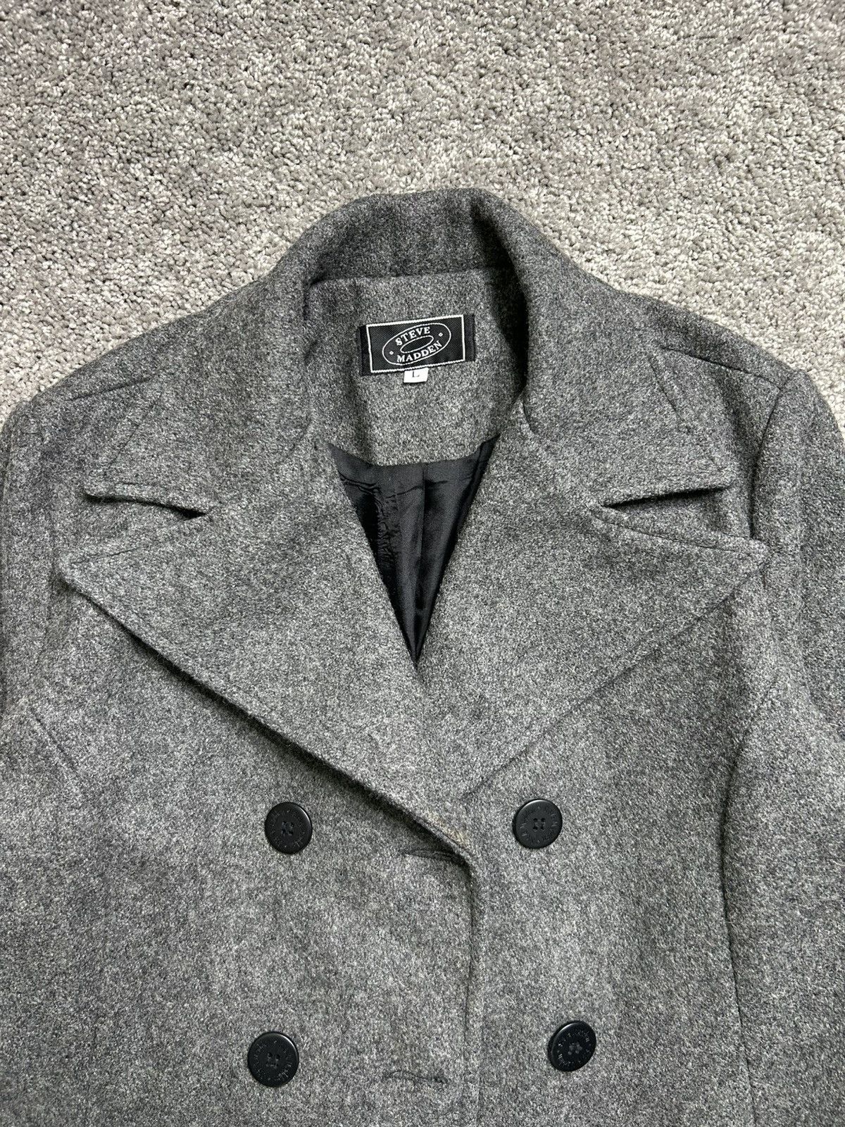 Steve Madden × Vintage Vintage 90s Steve Madden Double Breasted Wool Coat USA Size L / US 10 / IT 46 - 3 Thumbnail
