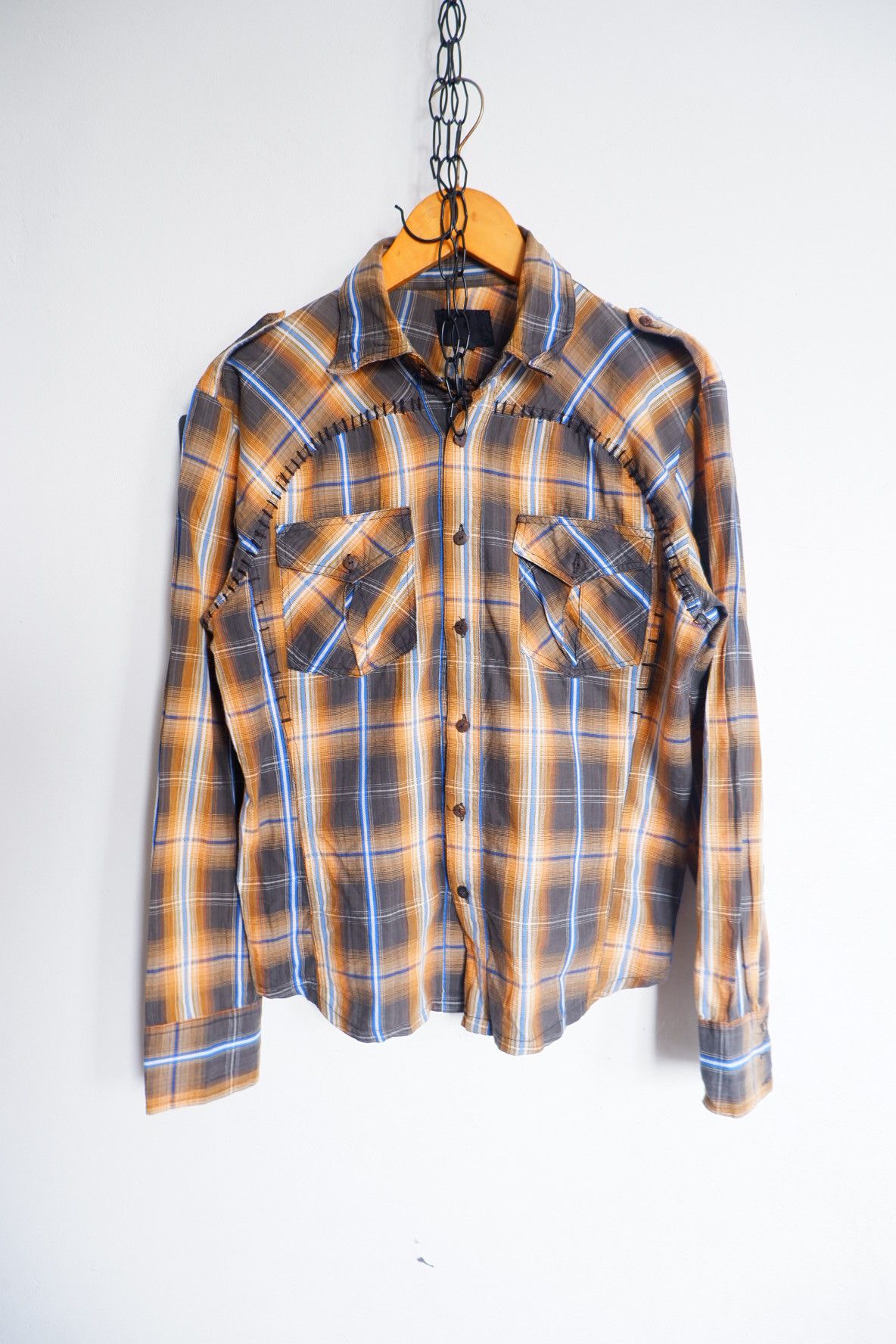 Le Grande Bleu (L.G.B.) Vintage Accoustic Japan Stitch Button Shirts Size US L / EU 52-54 / 3 - 1 Thumbnail