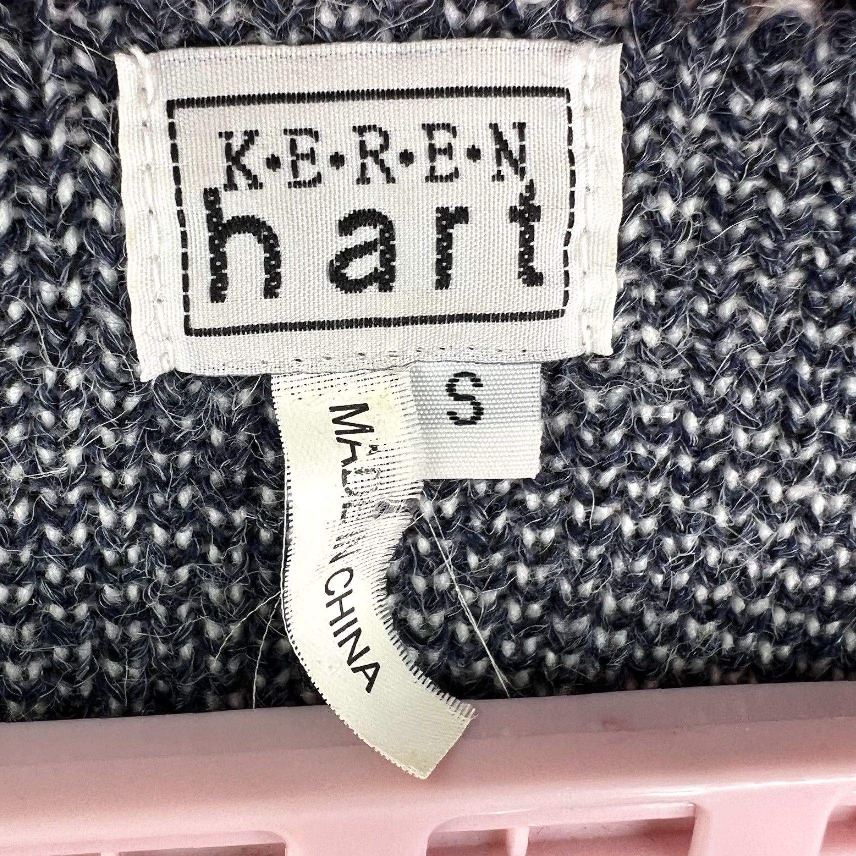 Vintage HART Karen Stripe Cardigan Sweater Womens S Blue Open Knit Raglan Long Sleeve Relaxed Fit Size S / US 4 / IT 40 - 4 Thumbnail