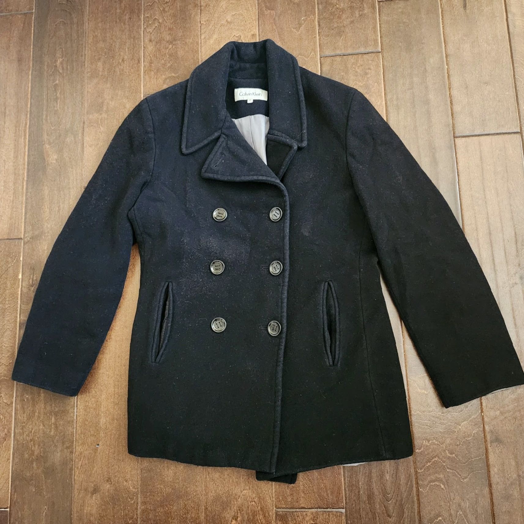 Calvin Klein Calvin Klein Womens Peacoat Black Wool Blend Size 12 Jacket Size XL / US 12-14 / IT 48-50 - 2 Thumbnail