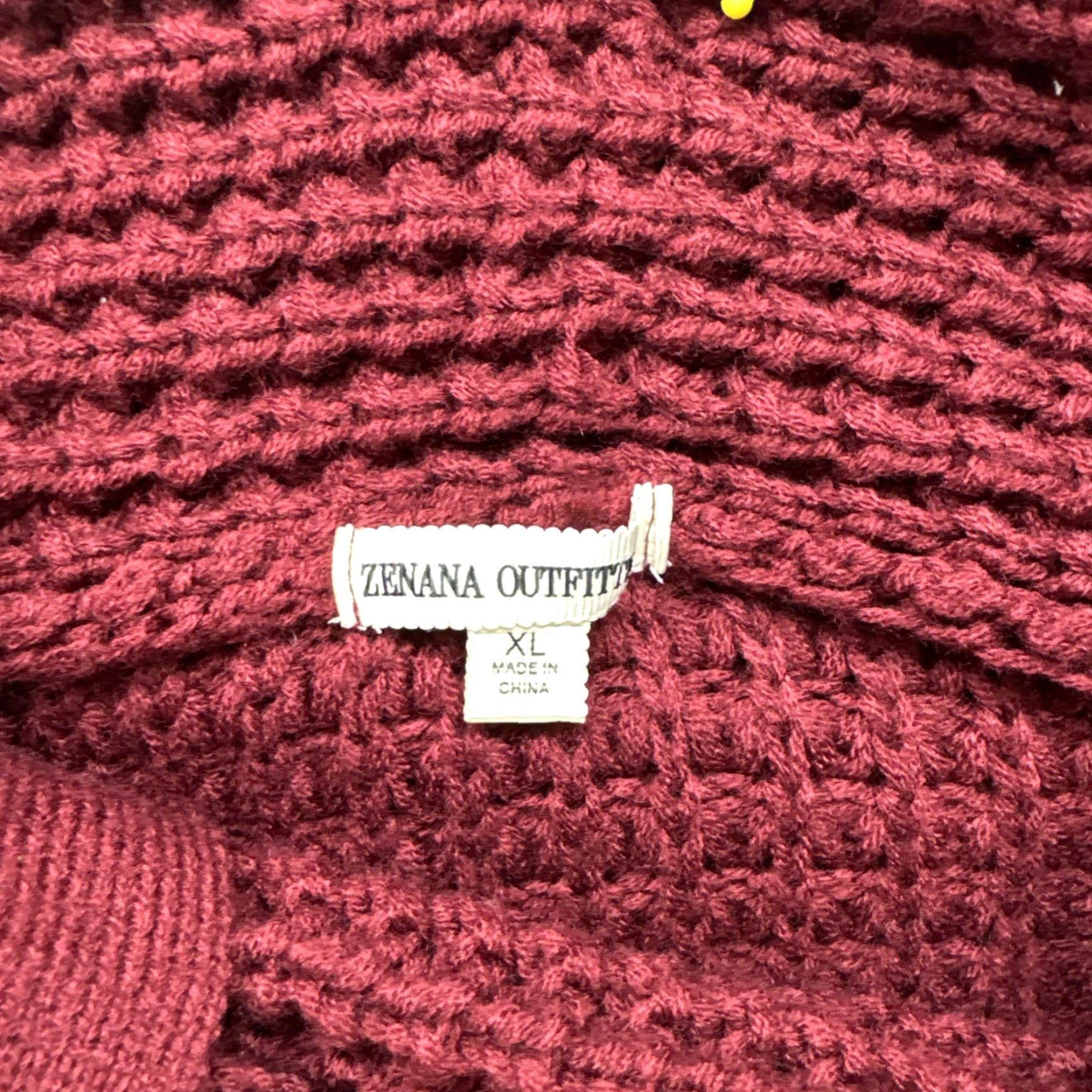 Vintage Zenana Faux Wrap Waffle-Knit Cowl Neck Asymmetrical SweatER Red XL Shirt Womens Size XL / US 12-14 / IT 48-50 - 3 Thumbnail