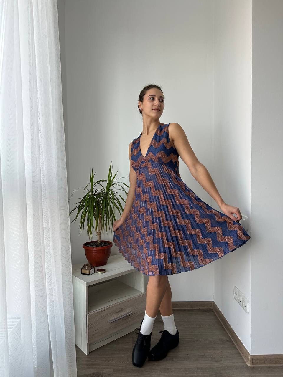 Missoni × Vintage Vintage Missoni Womens Zig Zag Multicolour Dress Size M / US 6-8 / IT 42-44 - 3 Thumbnail